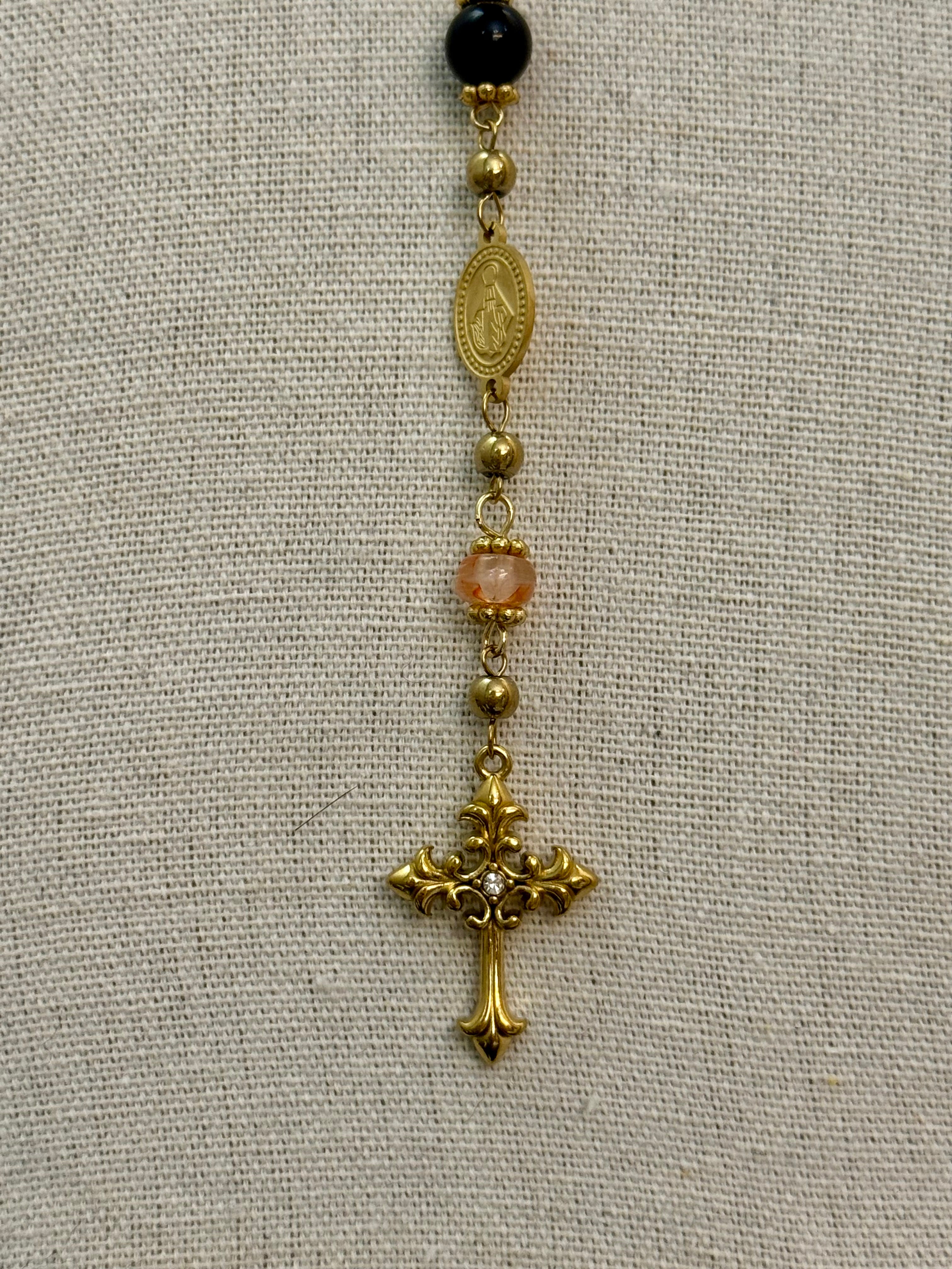 Collana rosario effetto vintage
