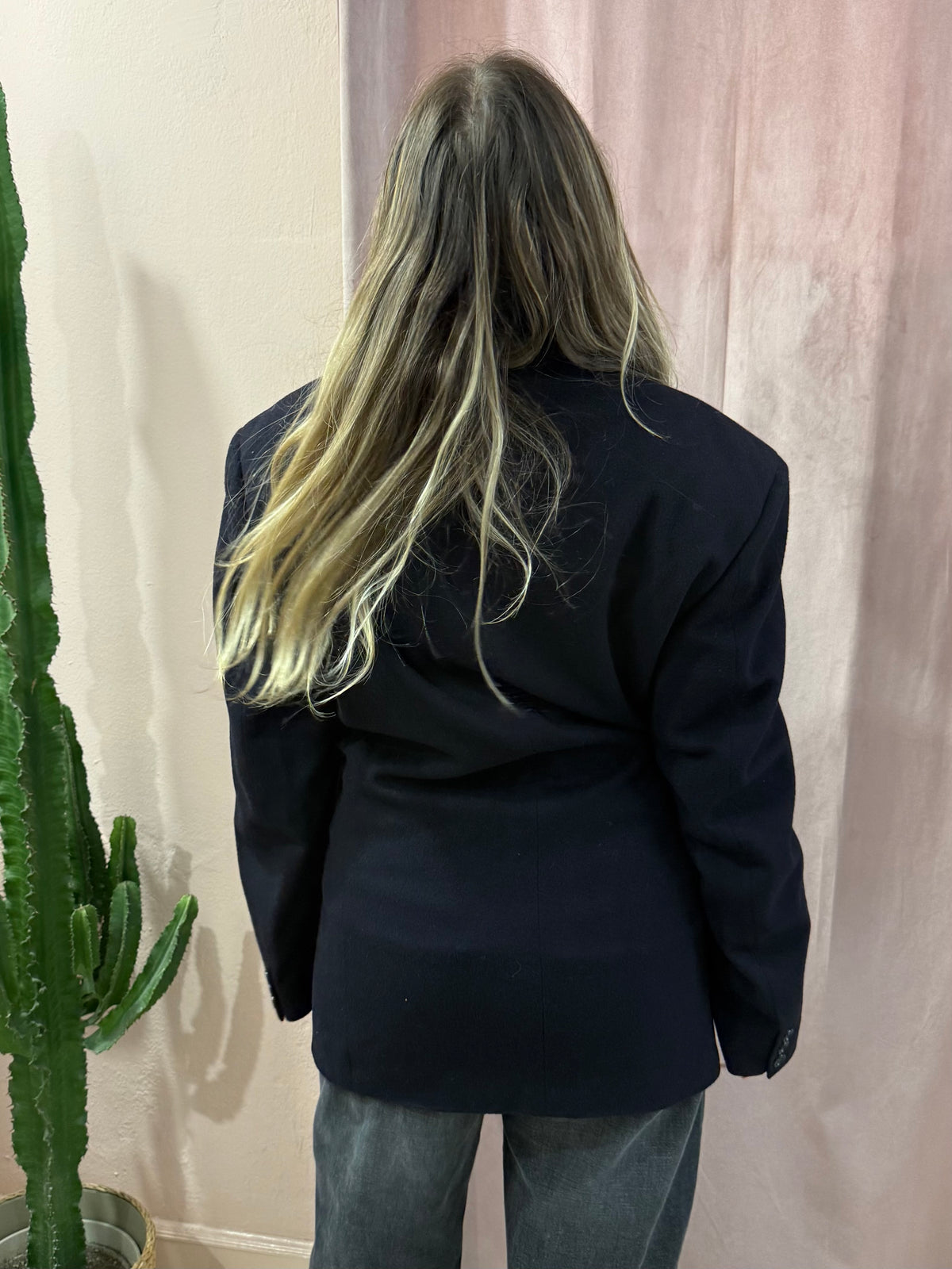 Blazer upcycling lana e cashmere fiocco laterale