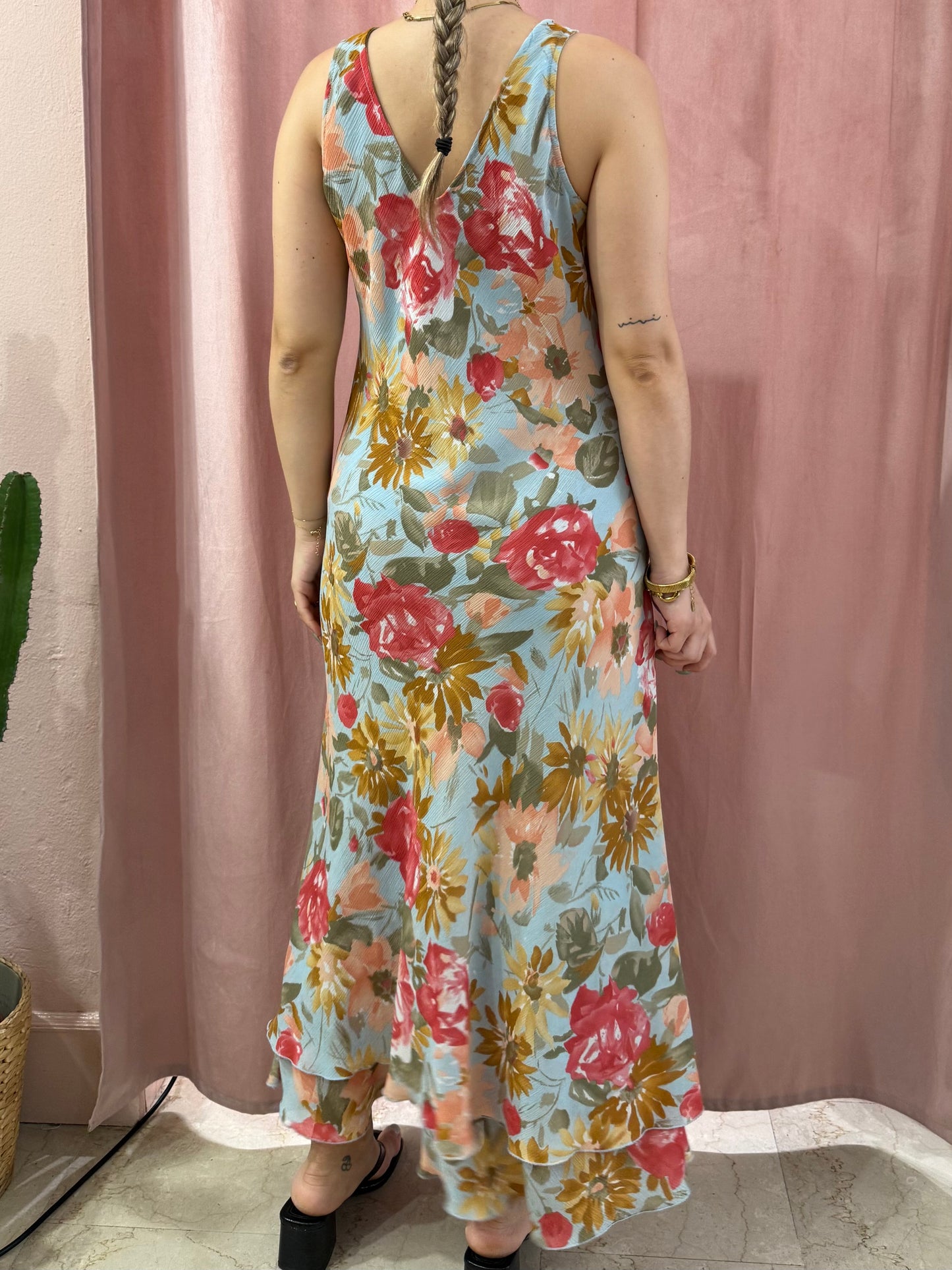 Vestito maxi in fantasia a fiori