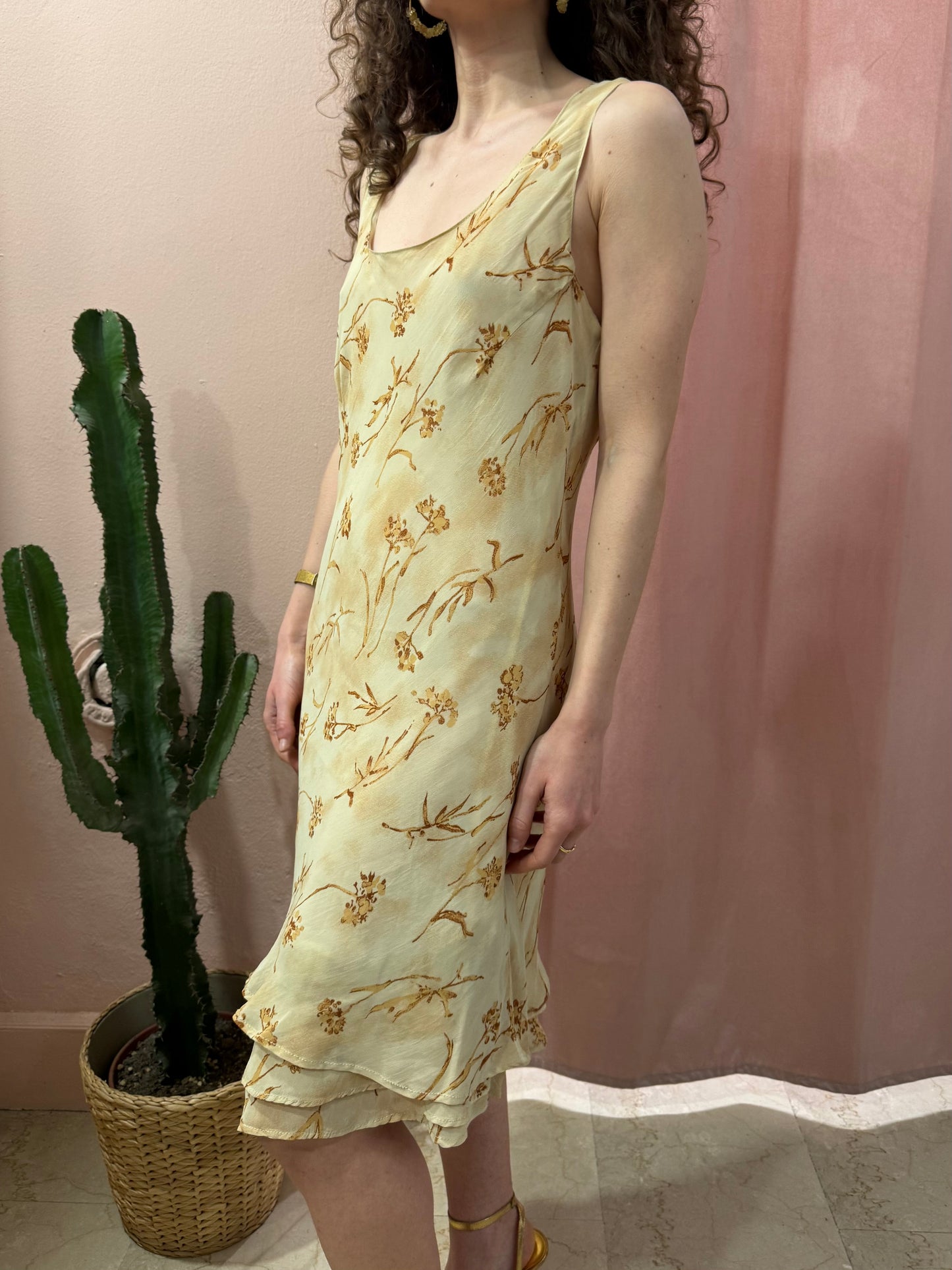 Vestito morbido crema in fantasia
