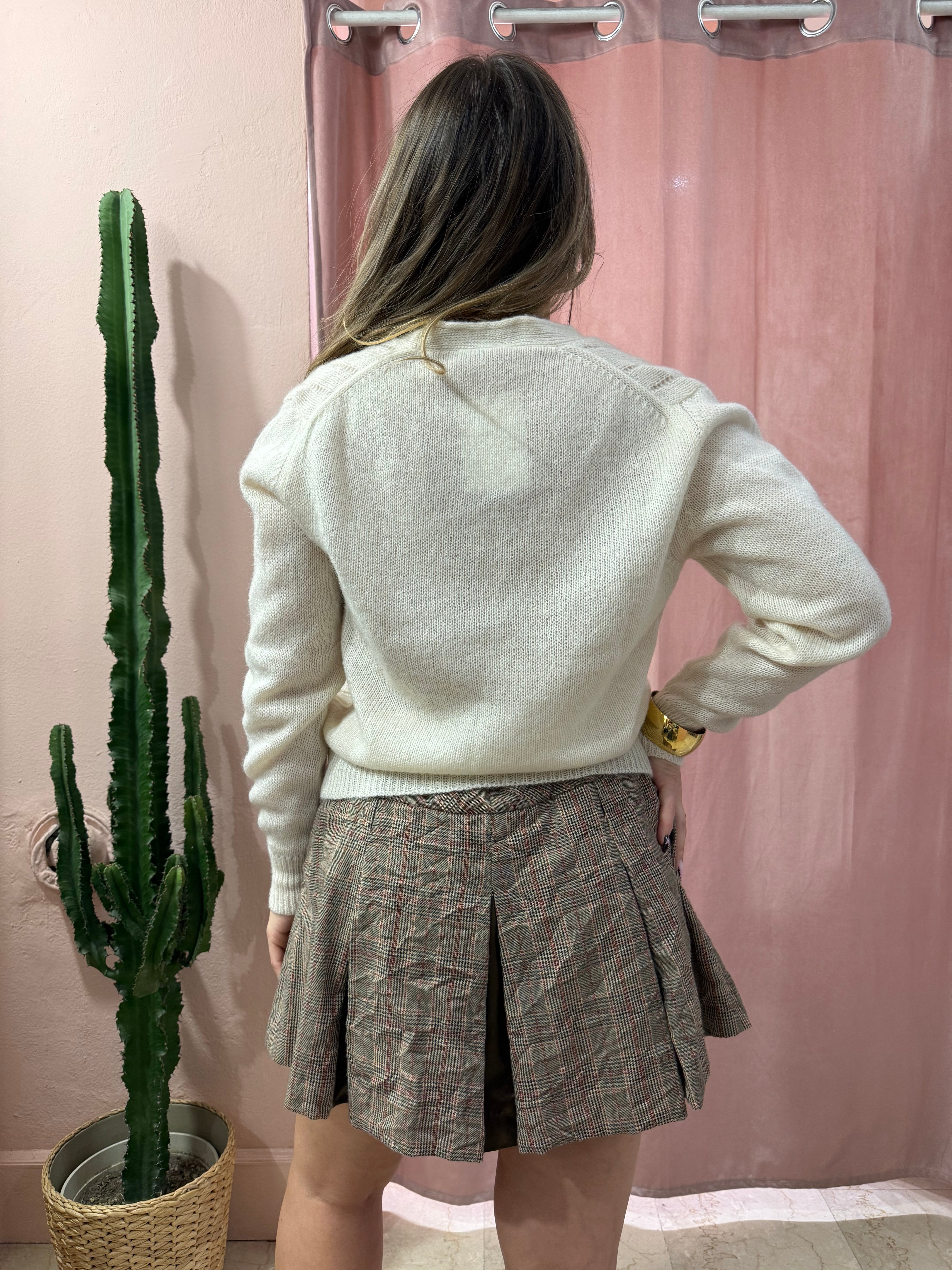 Cardigan panna in lana