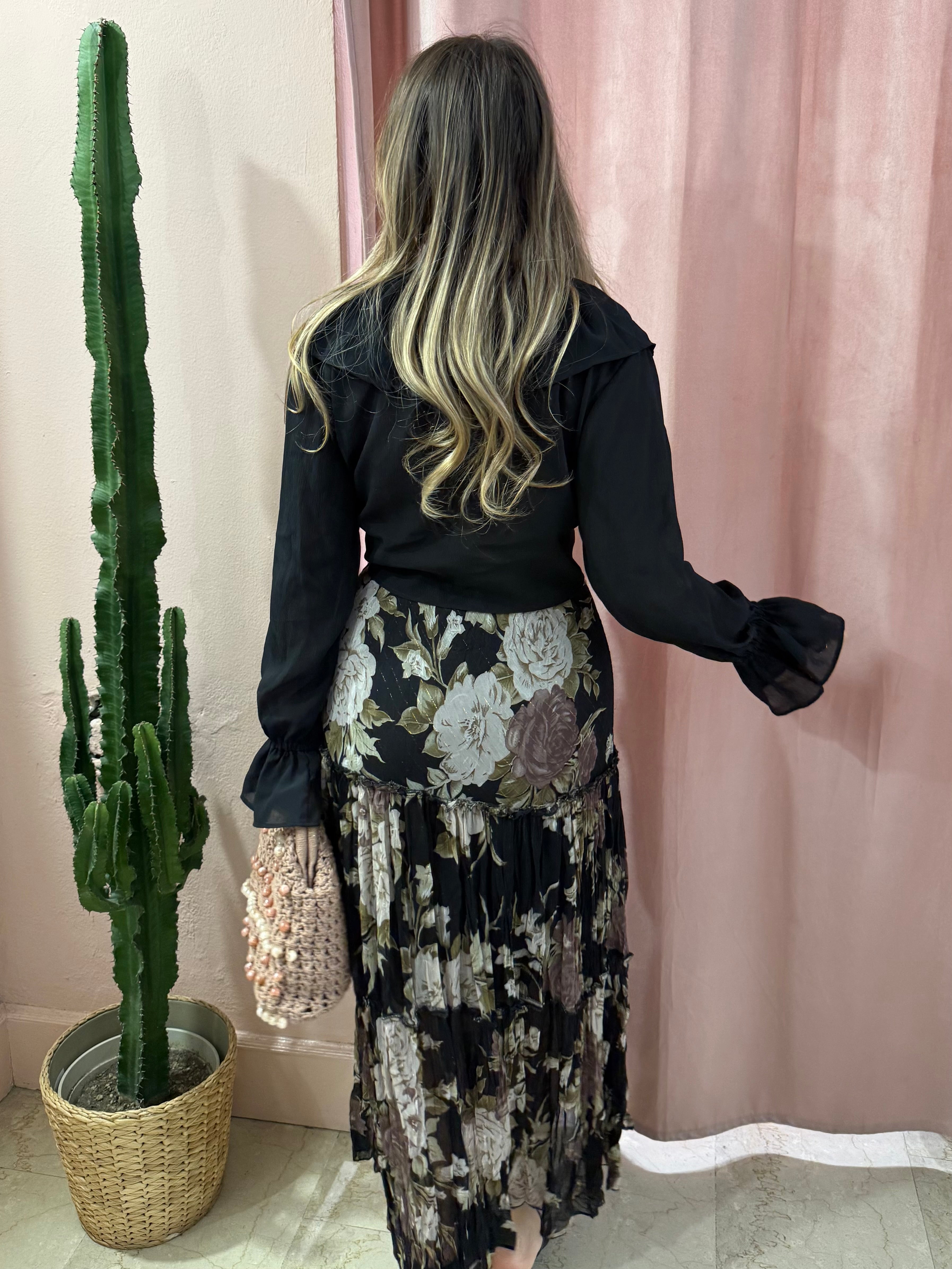 Maxi gonna svasata fantasia fiori