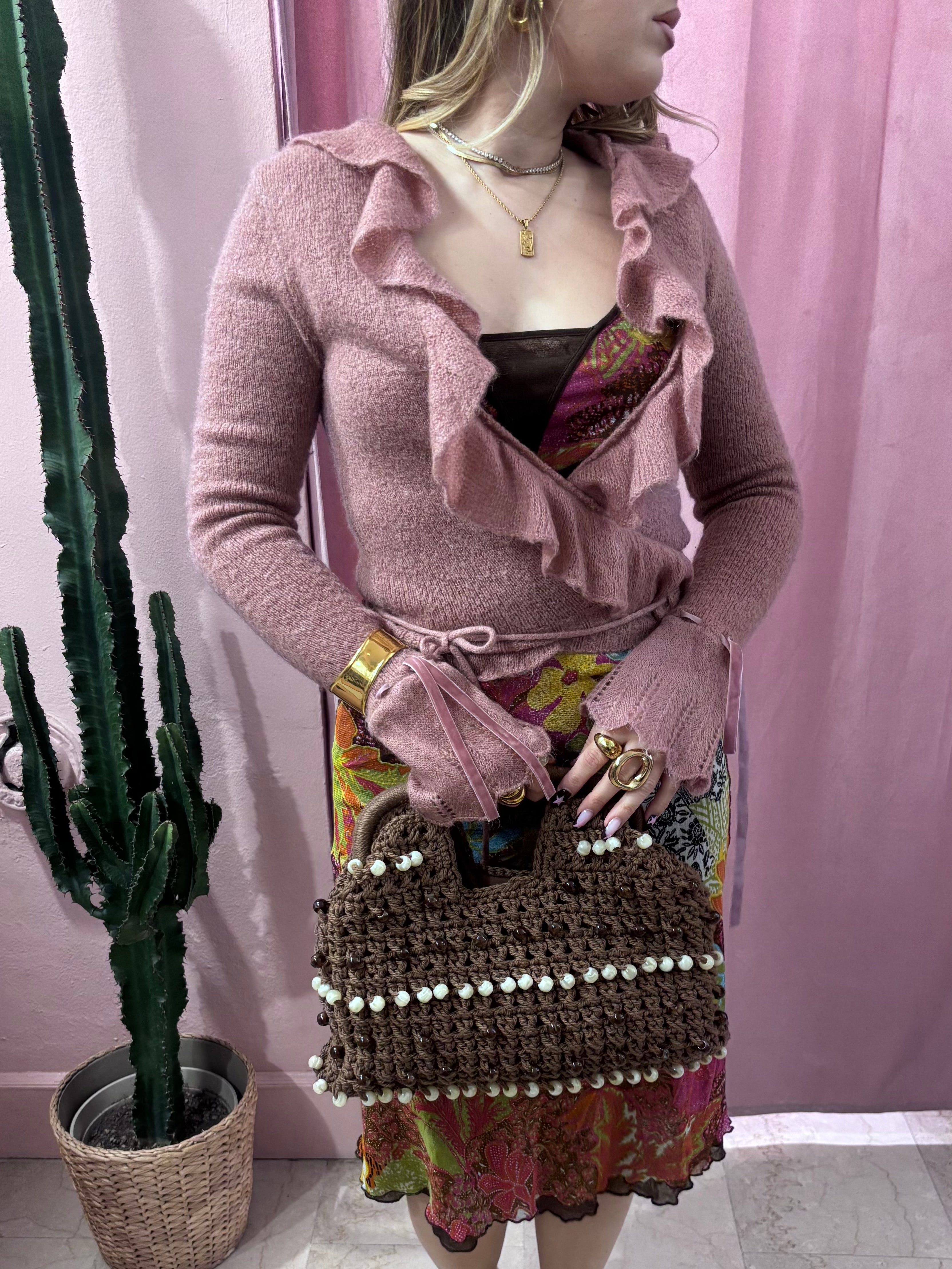 Cardigan 00s rosa antico