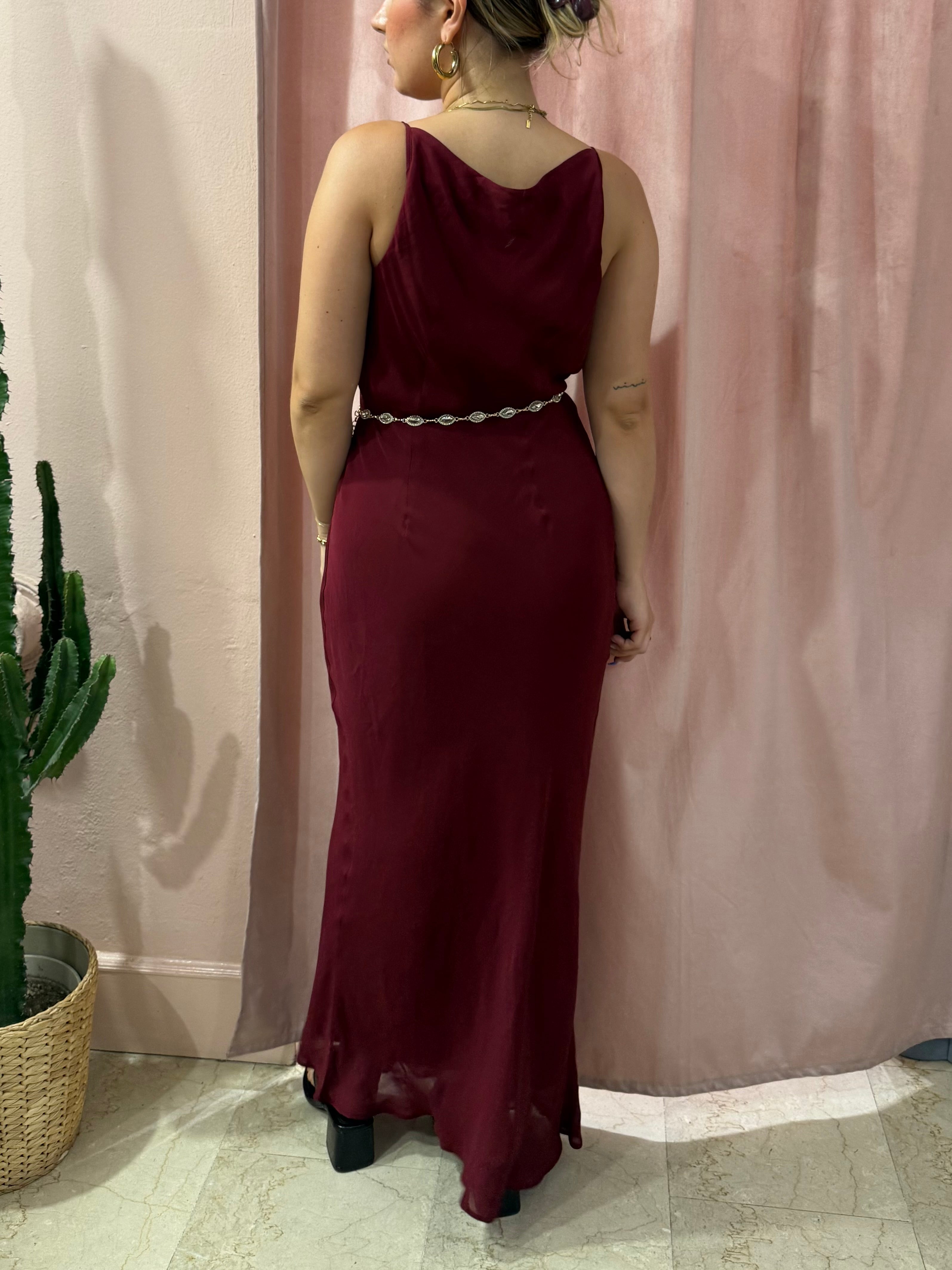 Maxi vestito bordeaux