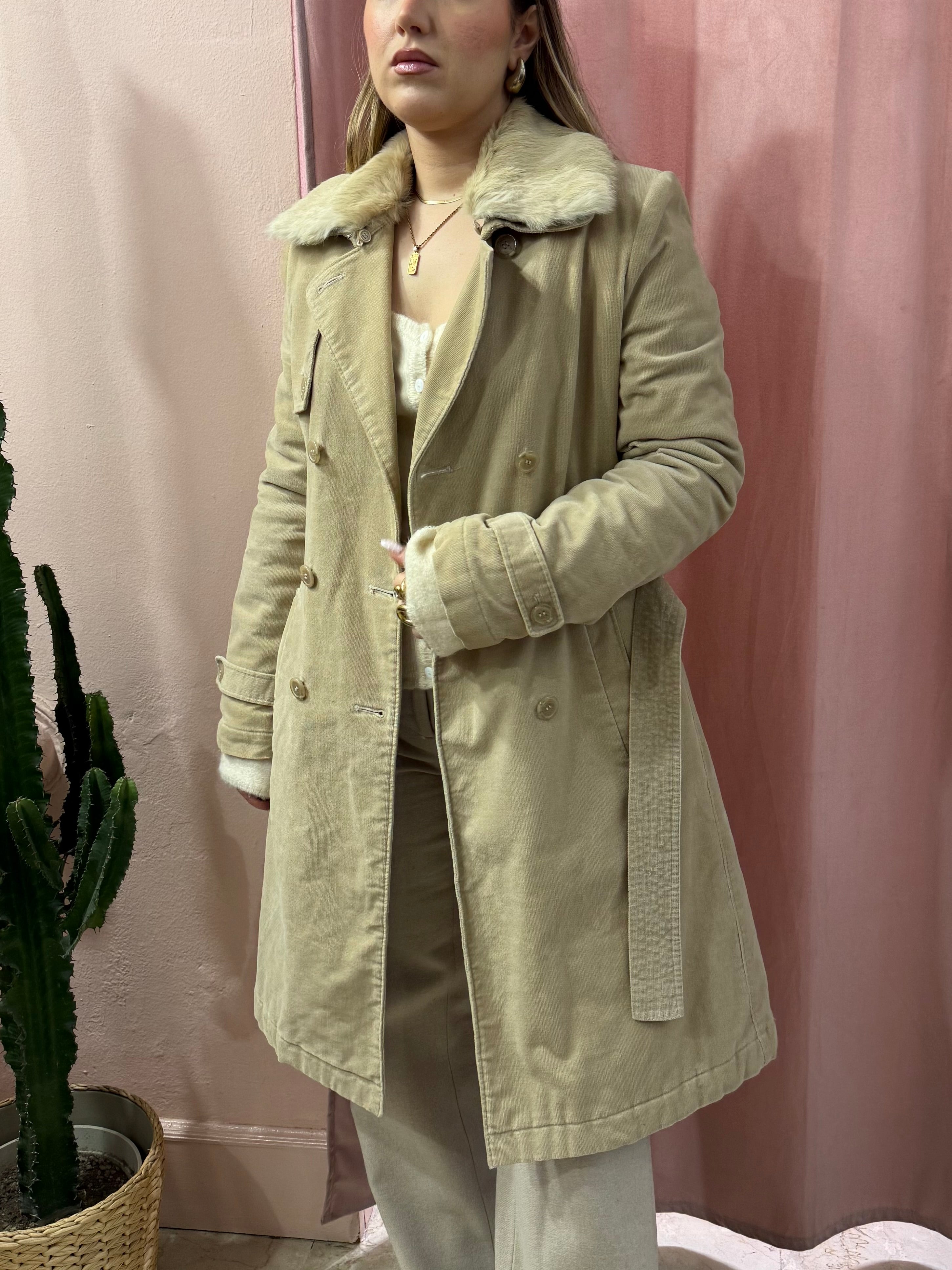 Trench IBlues collo in lapin