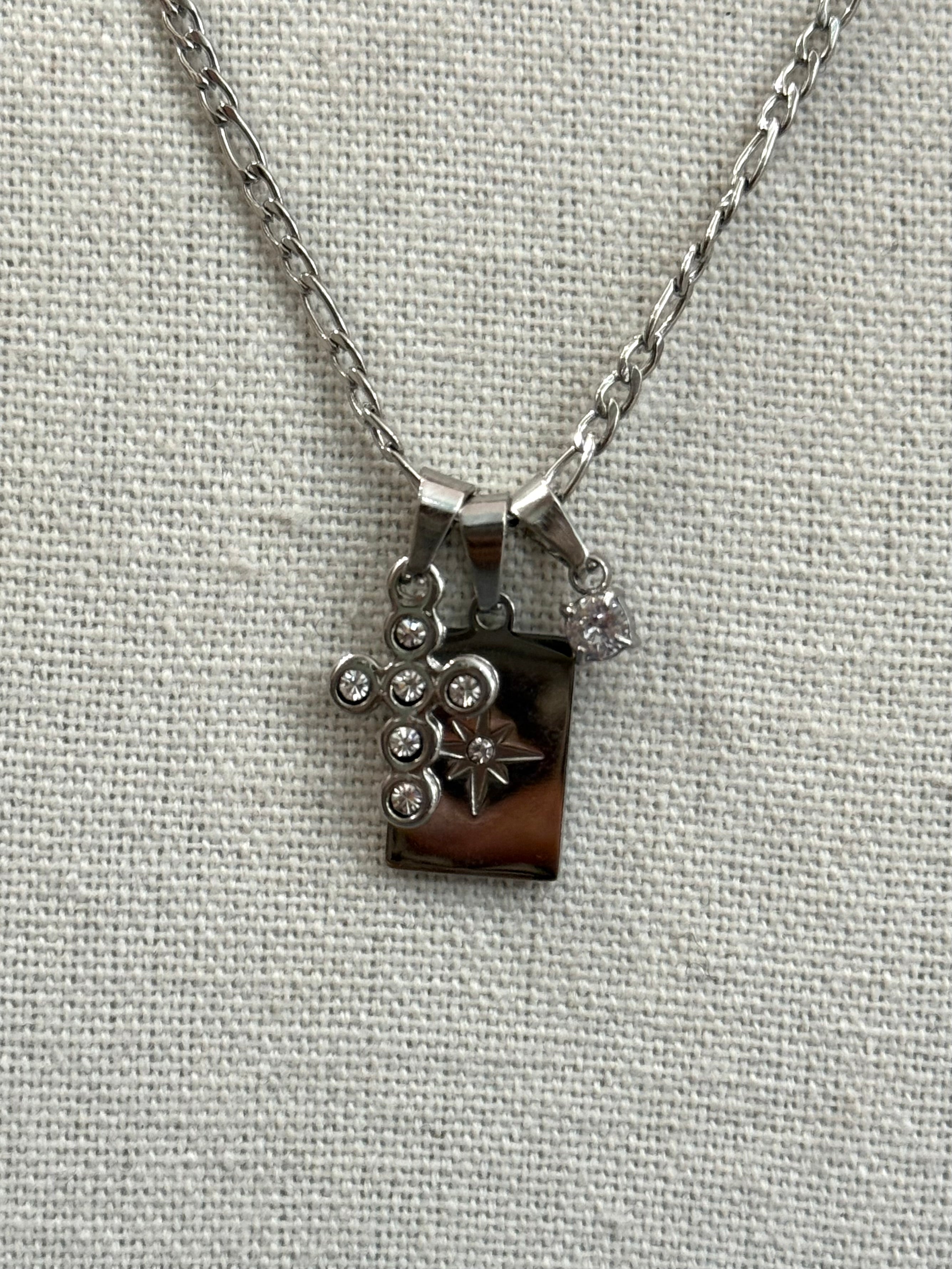 Collana ciondoli croce mini gold/silver