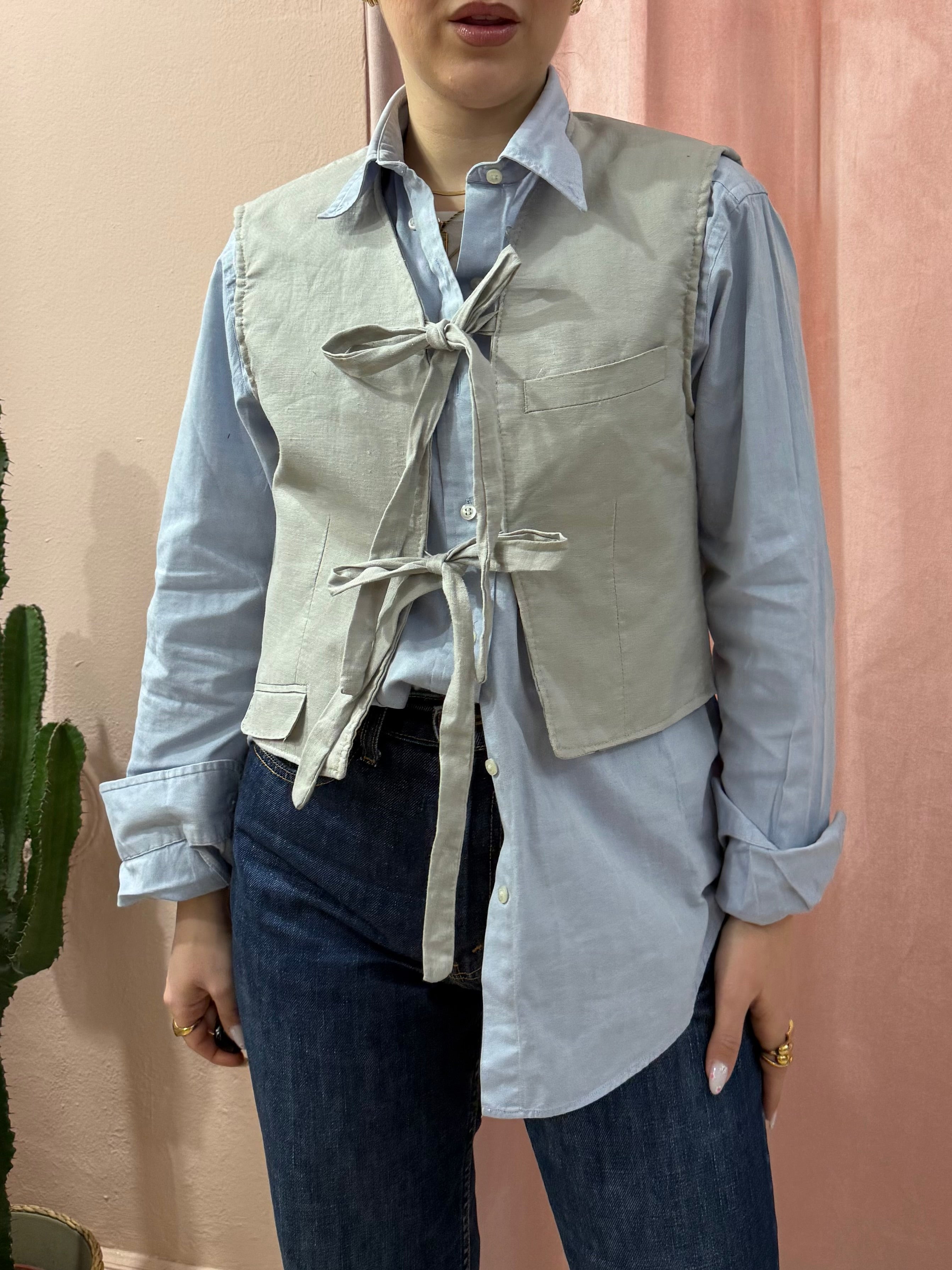 Gilet upcycling fiocchi grigio chiaro