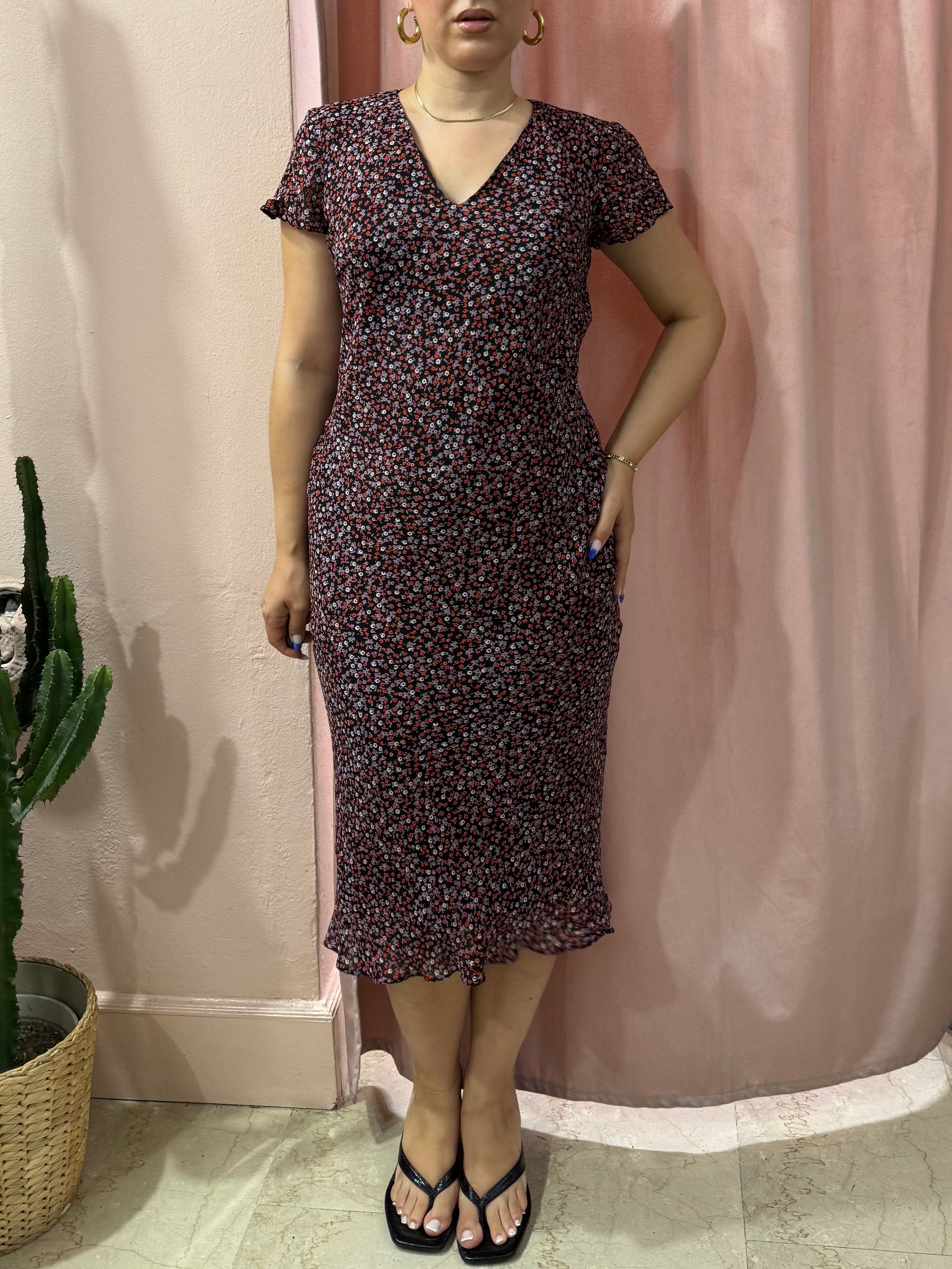 Vestito midi 00s a fiorellini