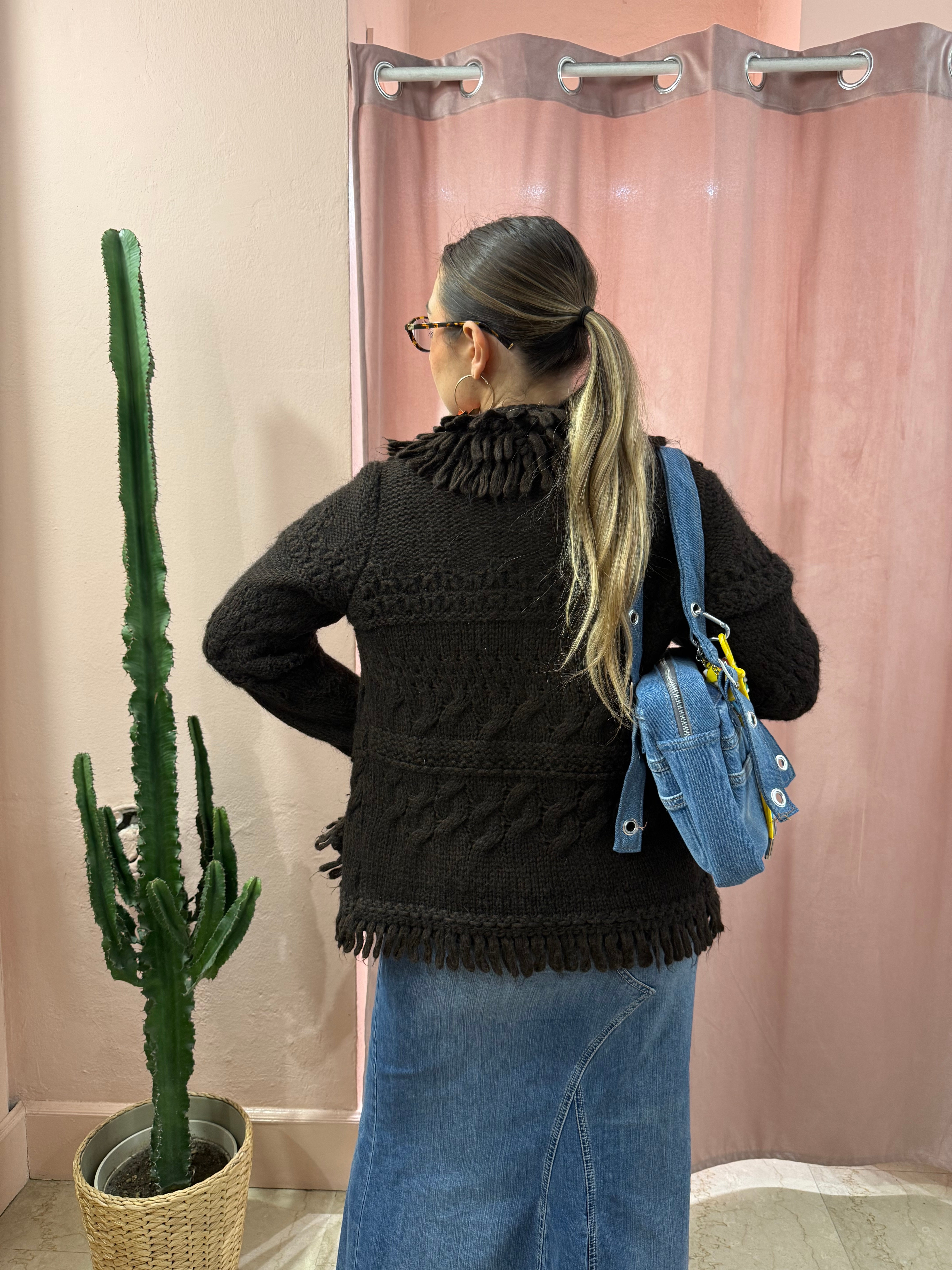 Cardigan 00s moro sfrangiato
