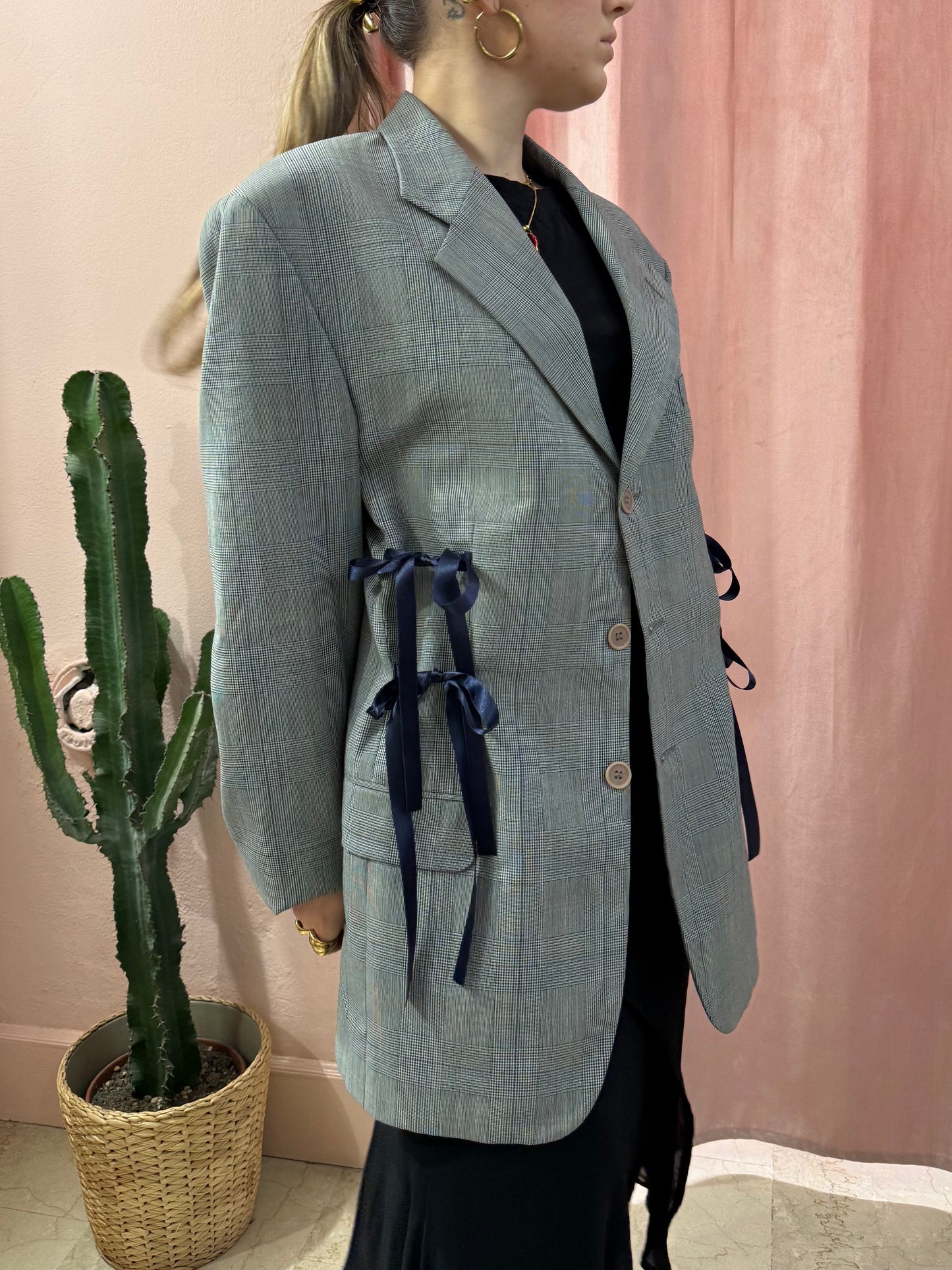 Blazer upcycling fiocchi principe di Galles