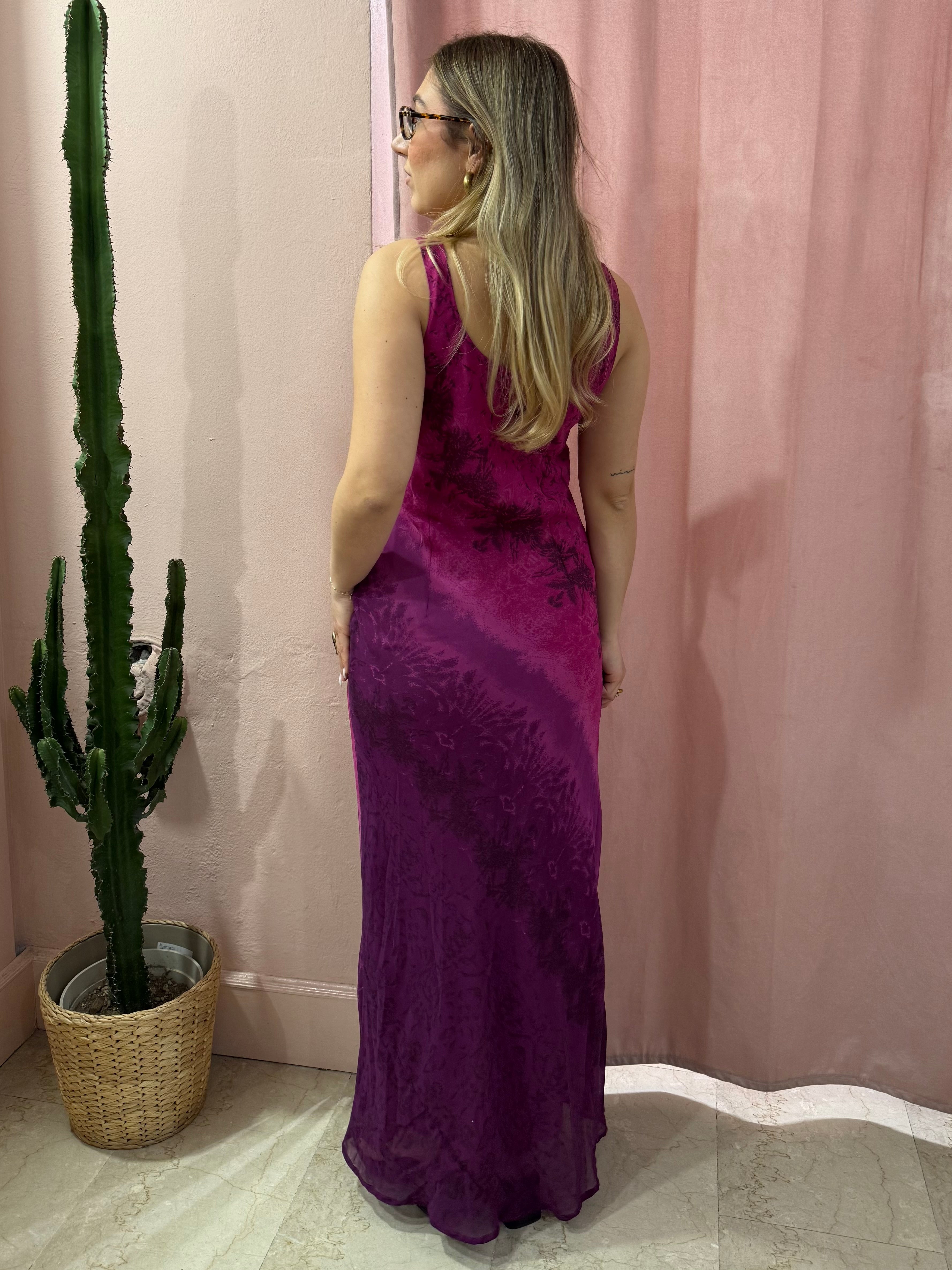 Vestito maxi 00s sfumature viola
