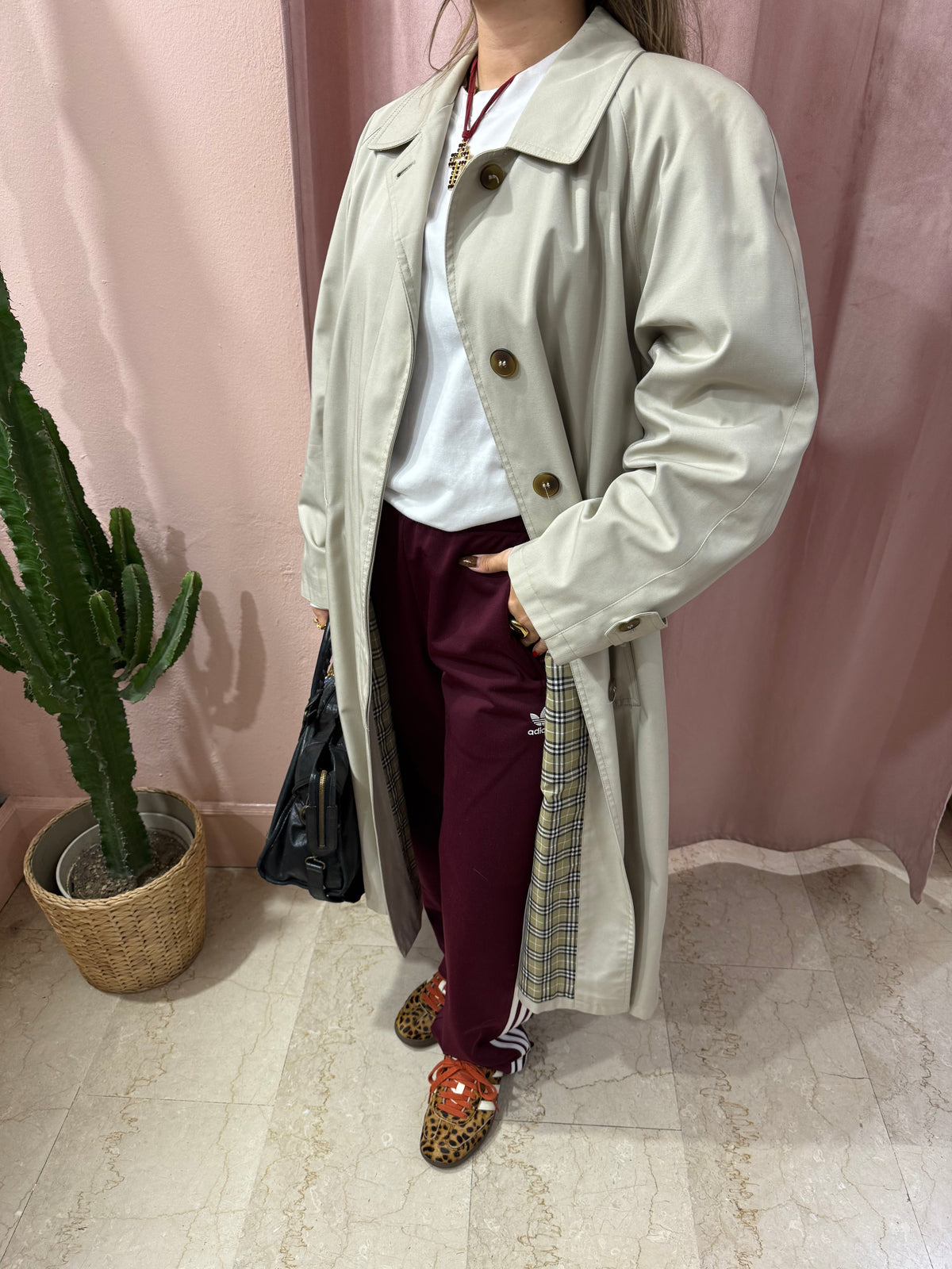 Trench vintage grigio
