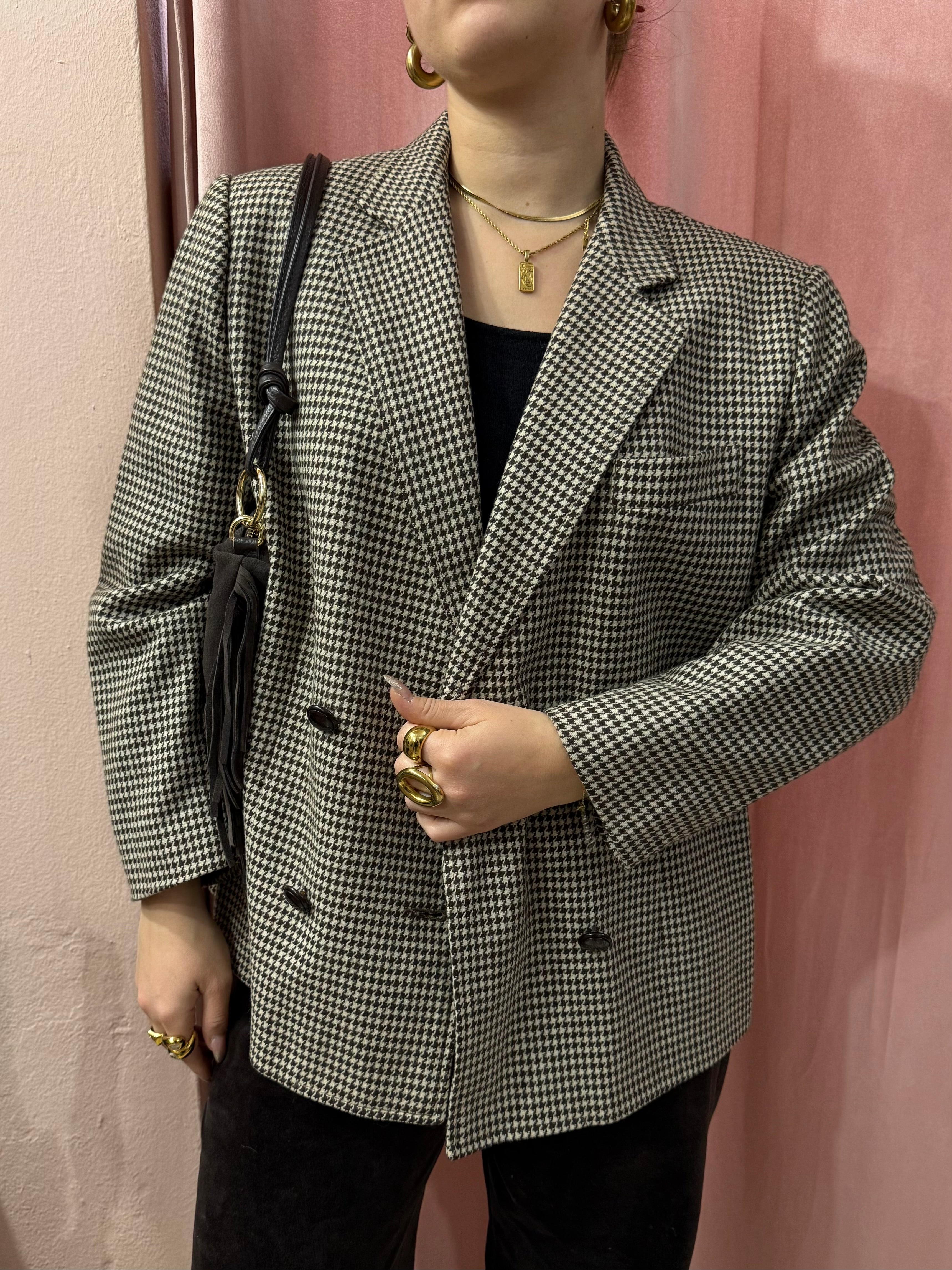 Blazer vintage doppiopetto pied de poule