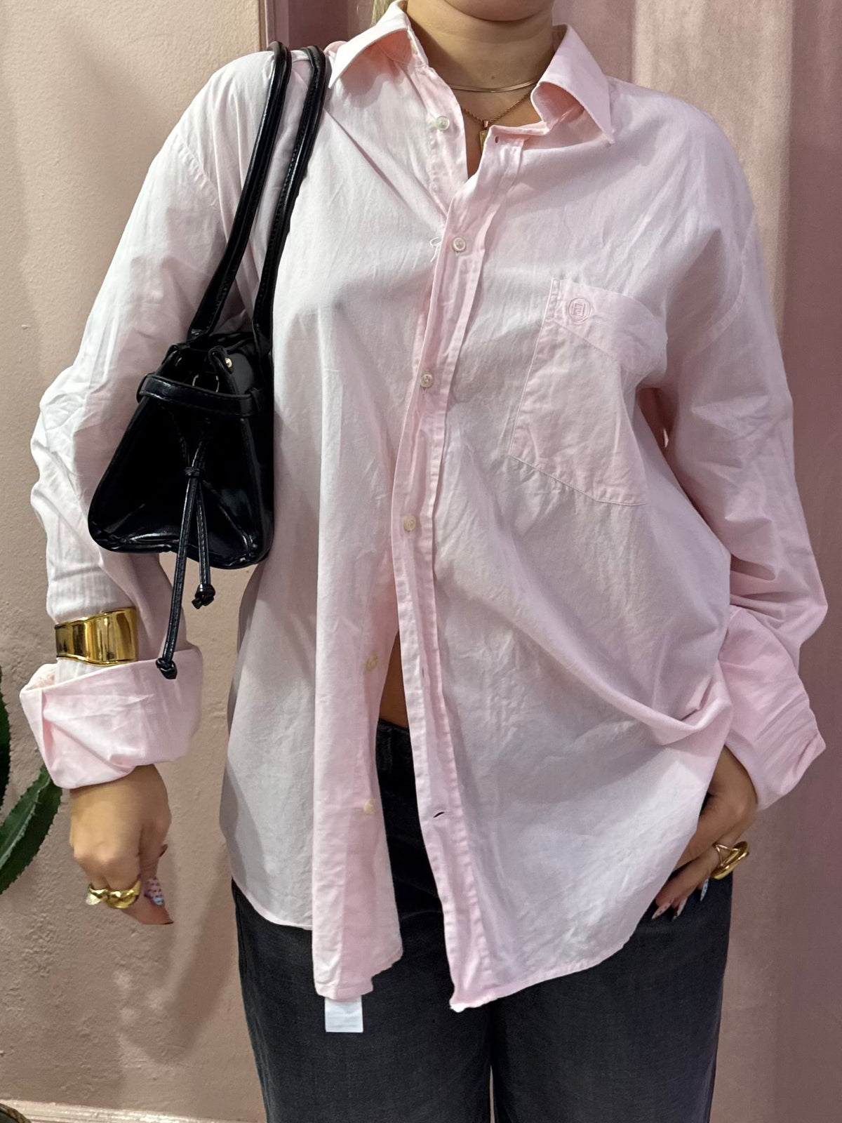 Camicia Fendi vintage rosa pastello