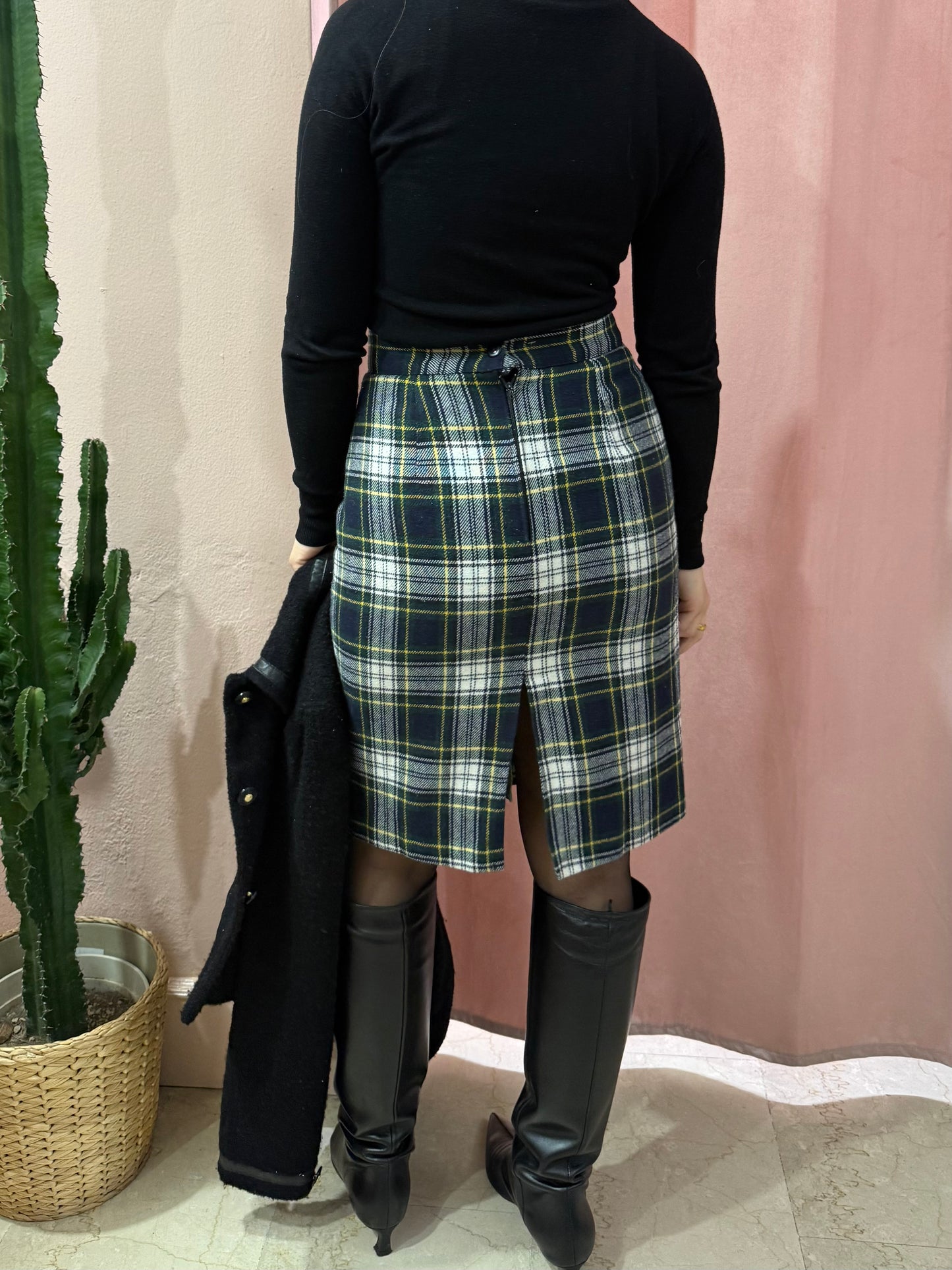 Gonna tartan tubino in lana