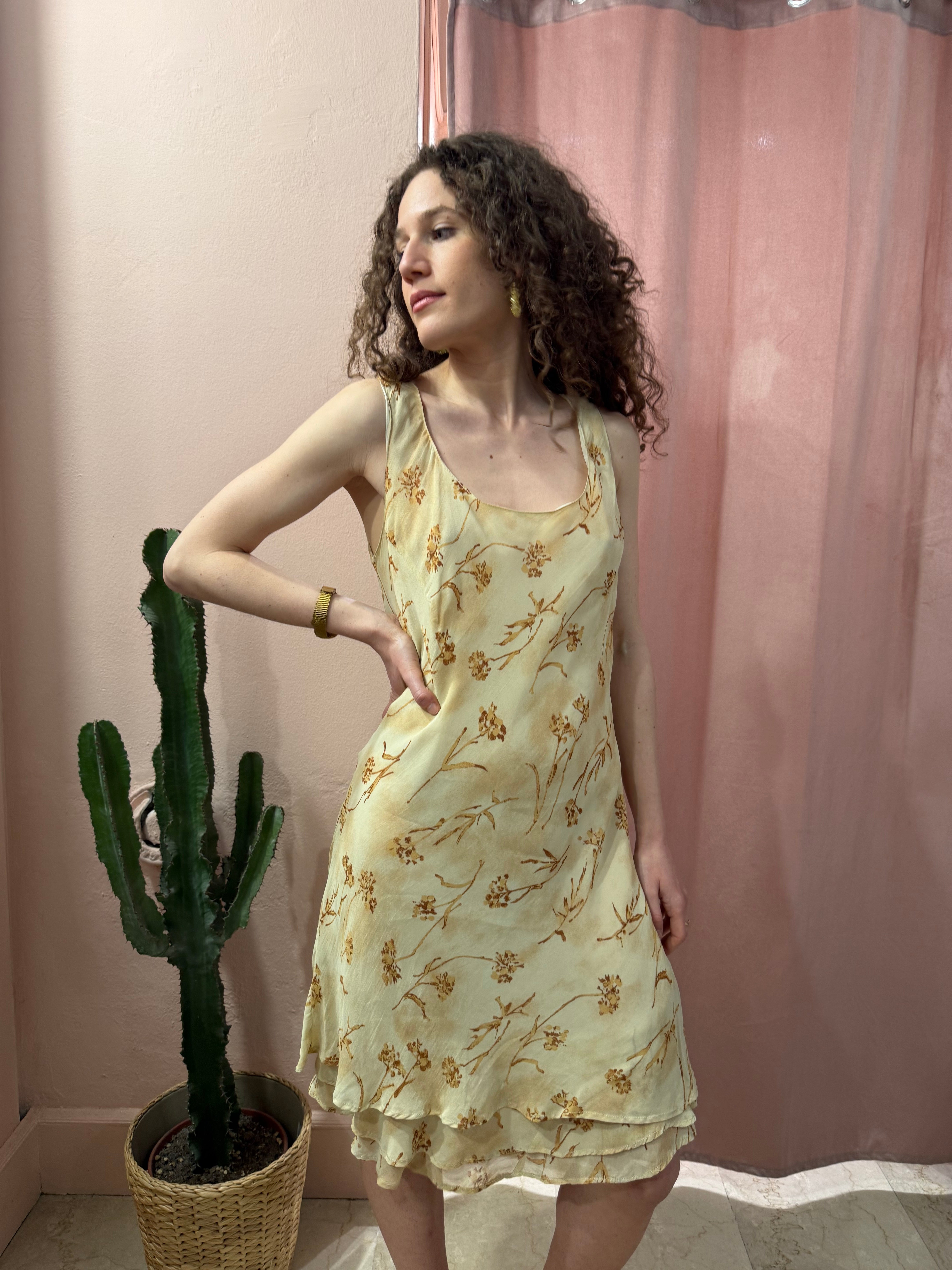 Vestito morbido crema in fantasia