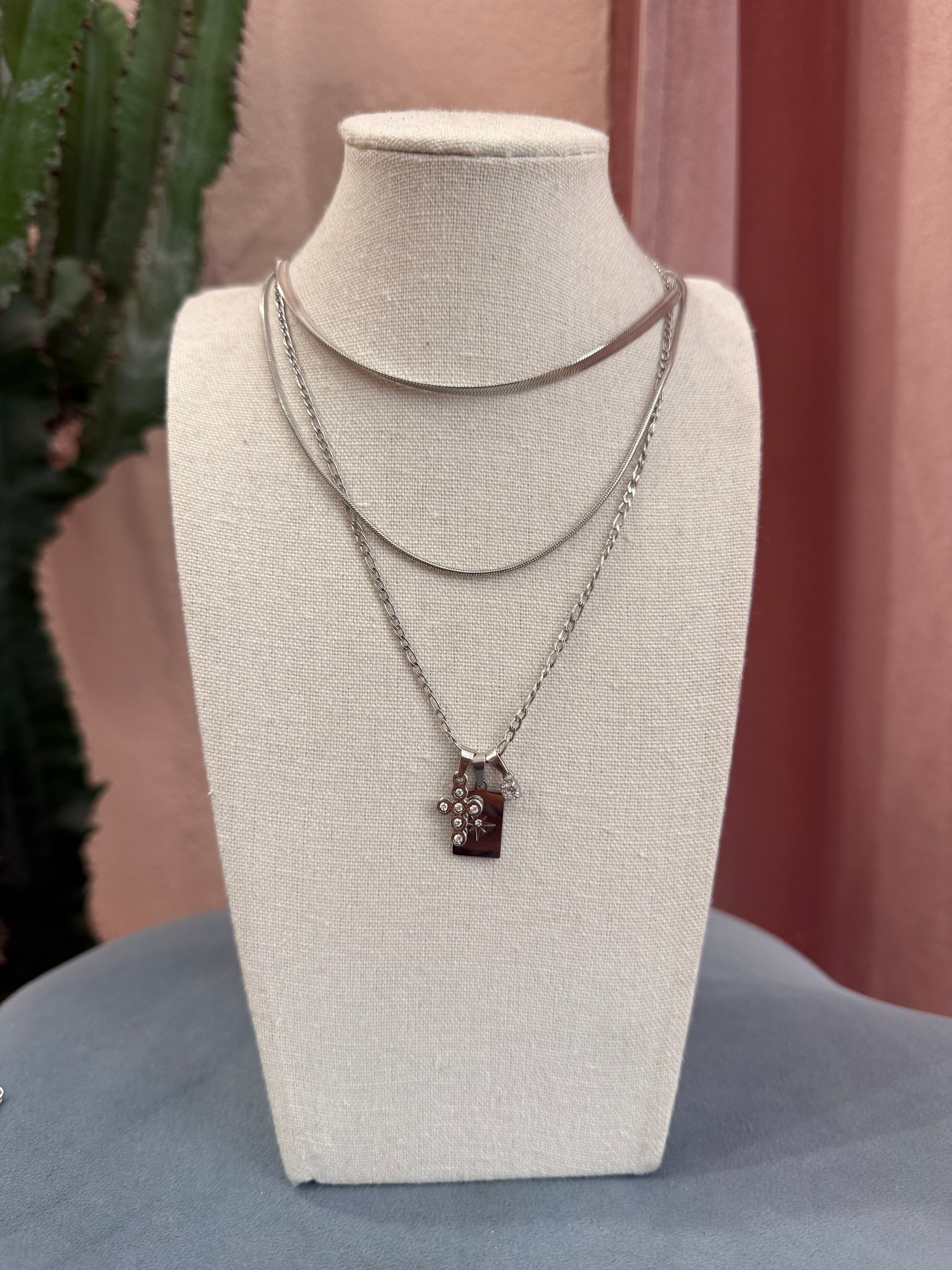 Collana ciondoli croce mini gold/silver