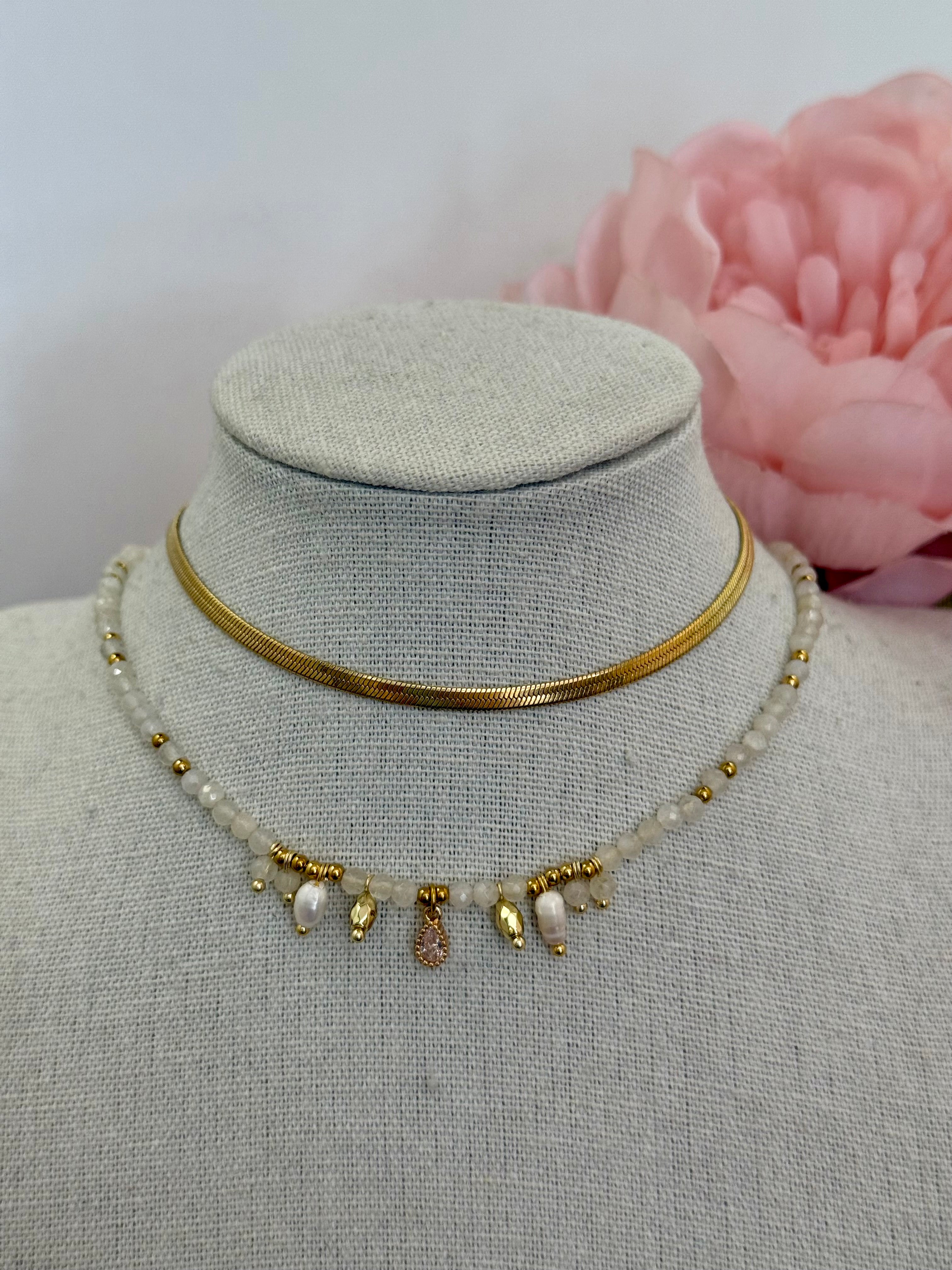 Collana girocollo pietre sfaccettate