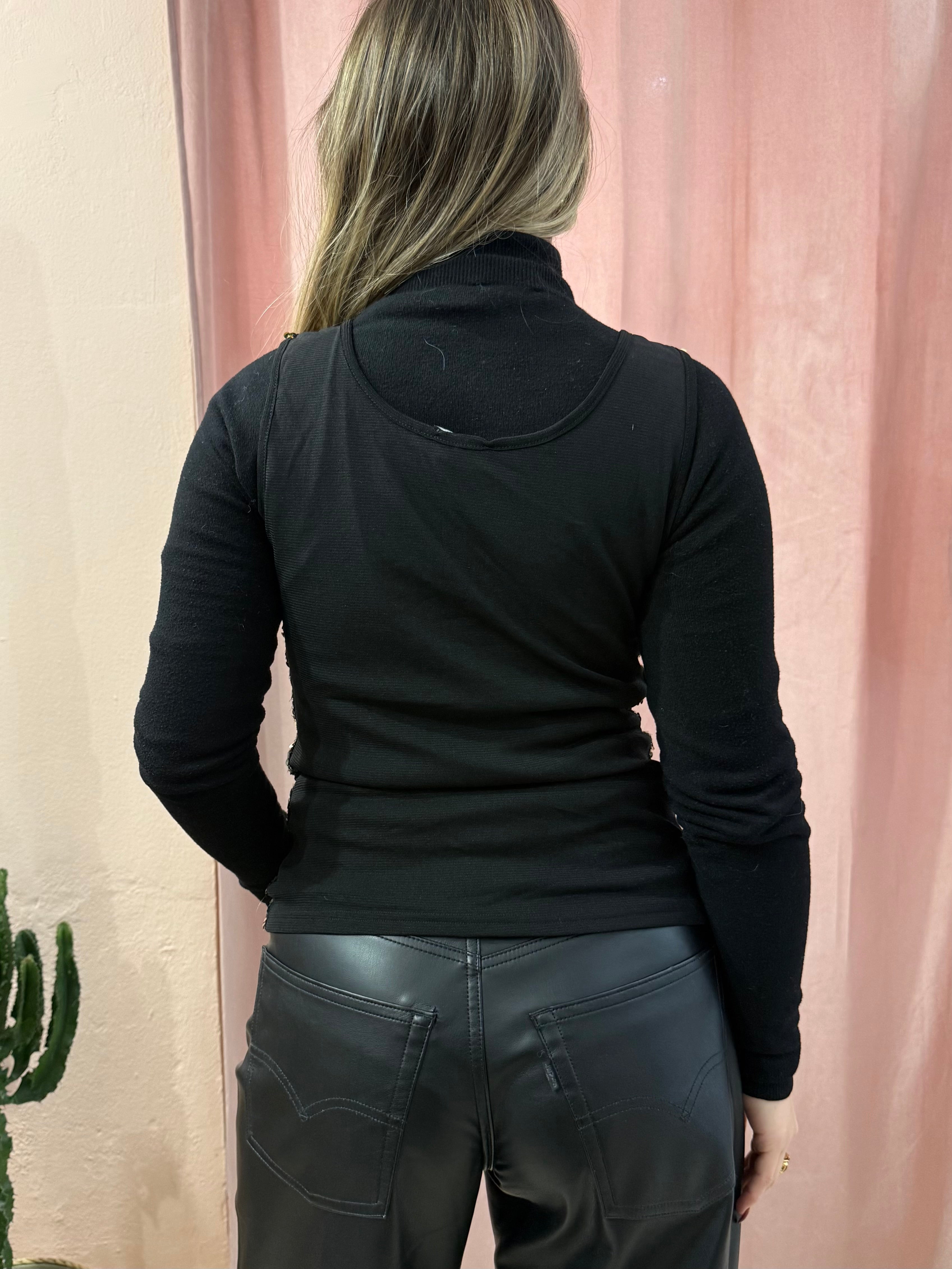 Top in paillettes dorato