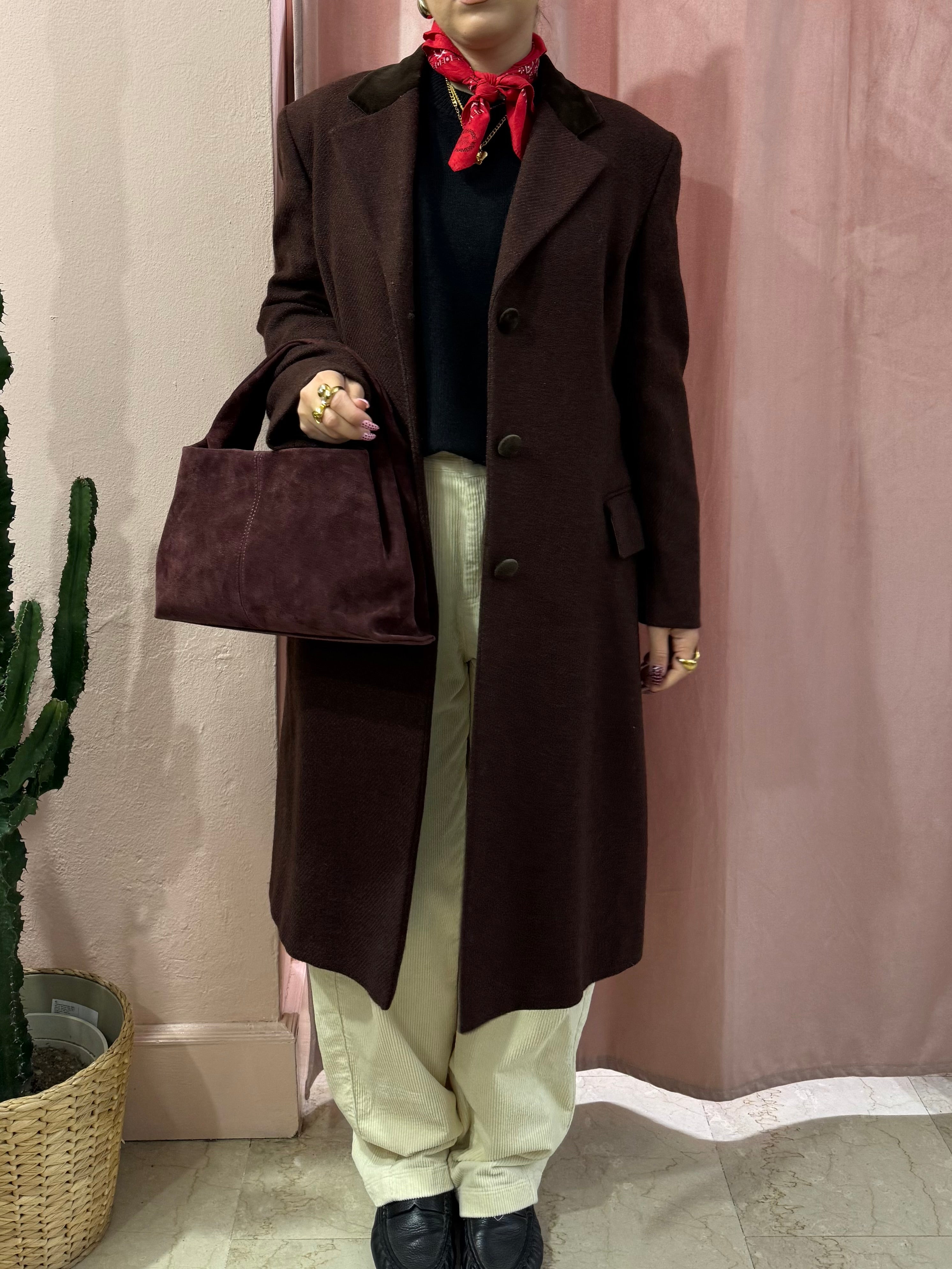 Cappotto burgundy in pura lana