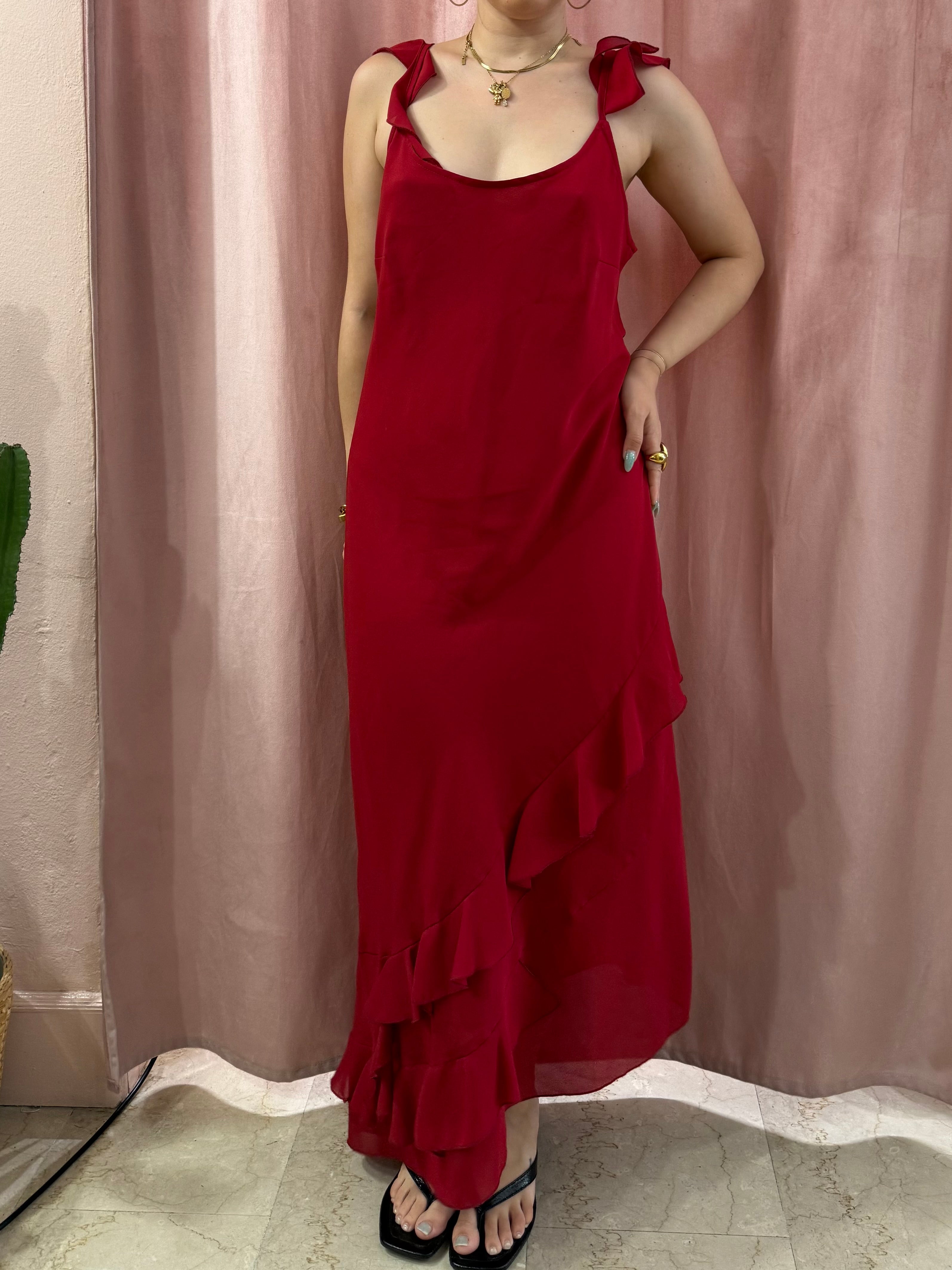 Maxi vestito rosso ciliegia