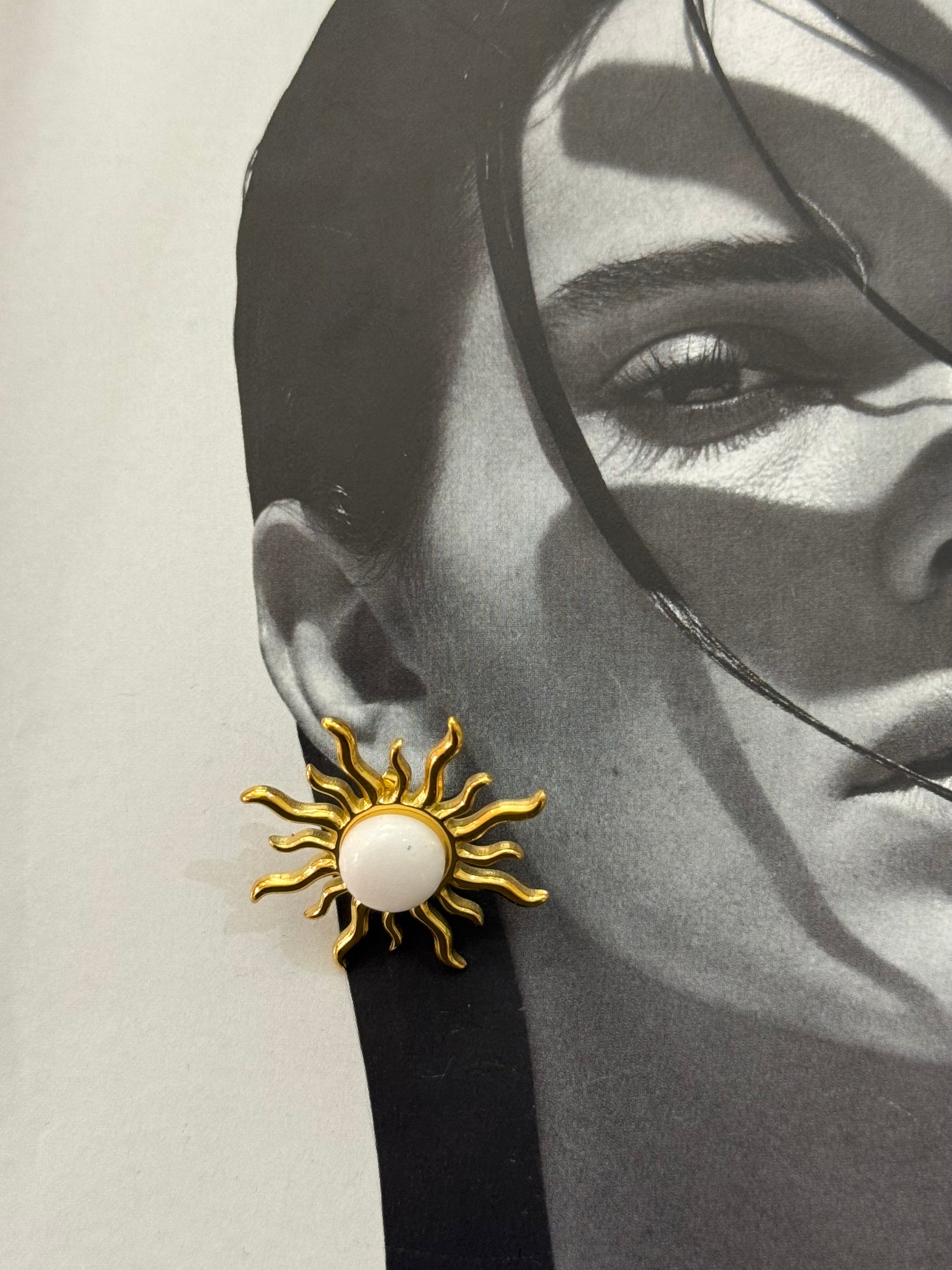 Orecchini Sole bianco