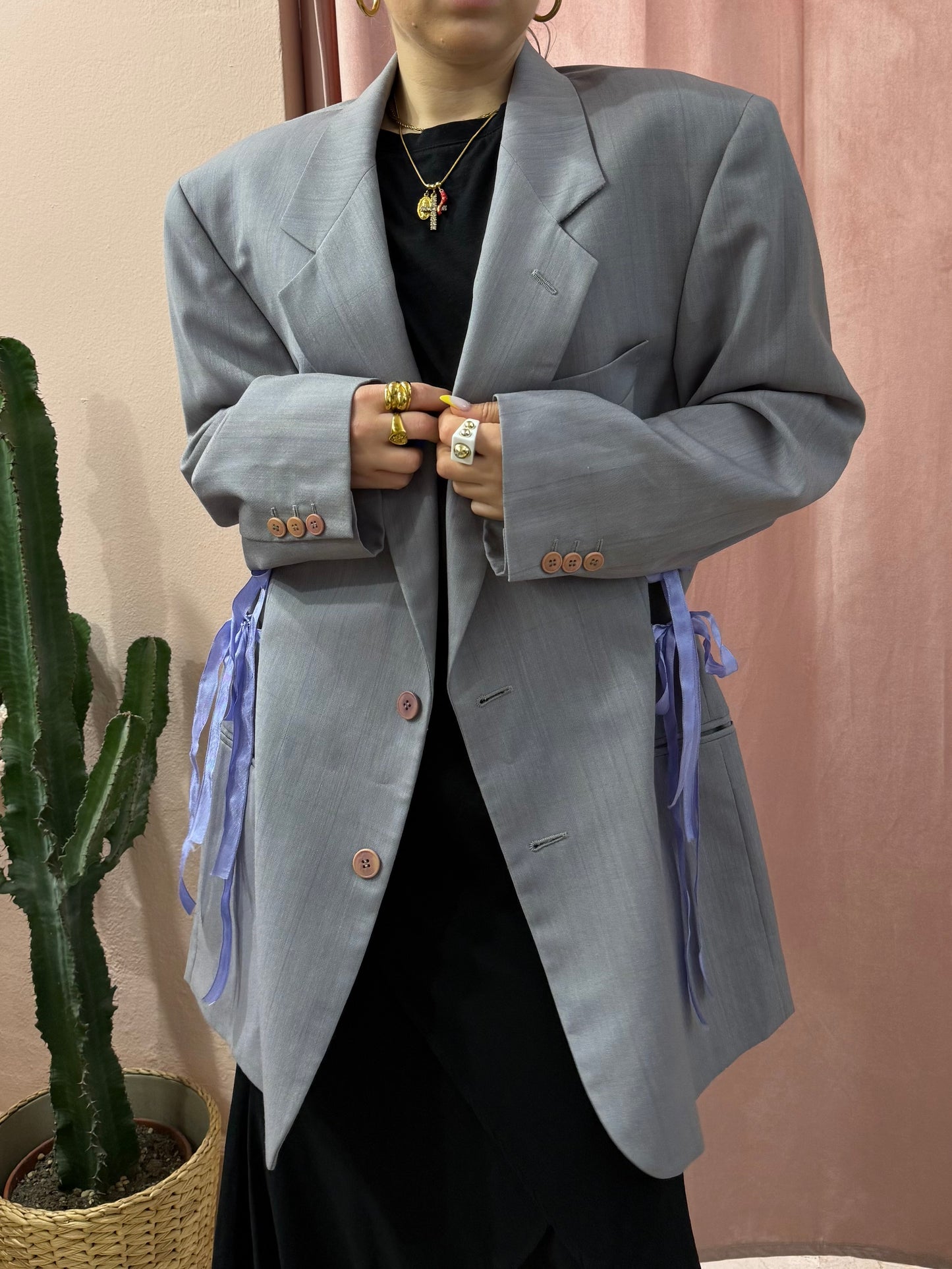 Blazer upcycling fiocchi lilla