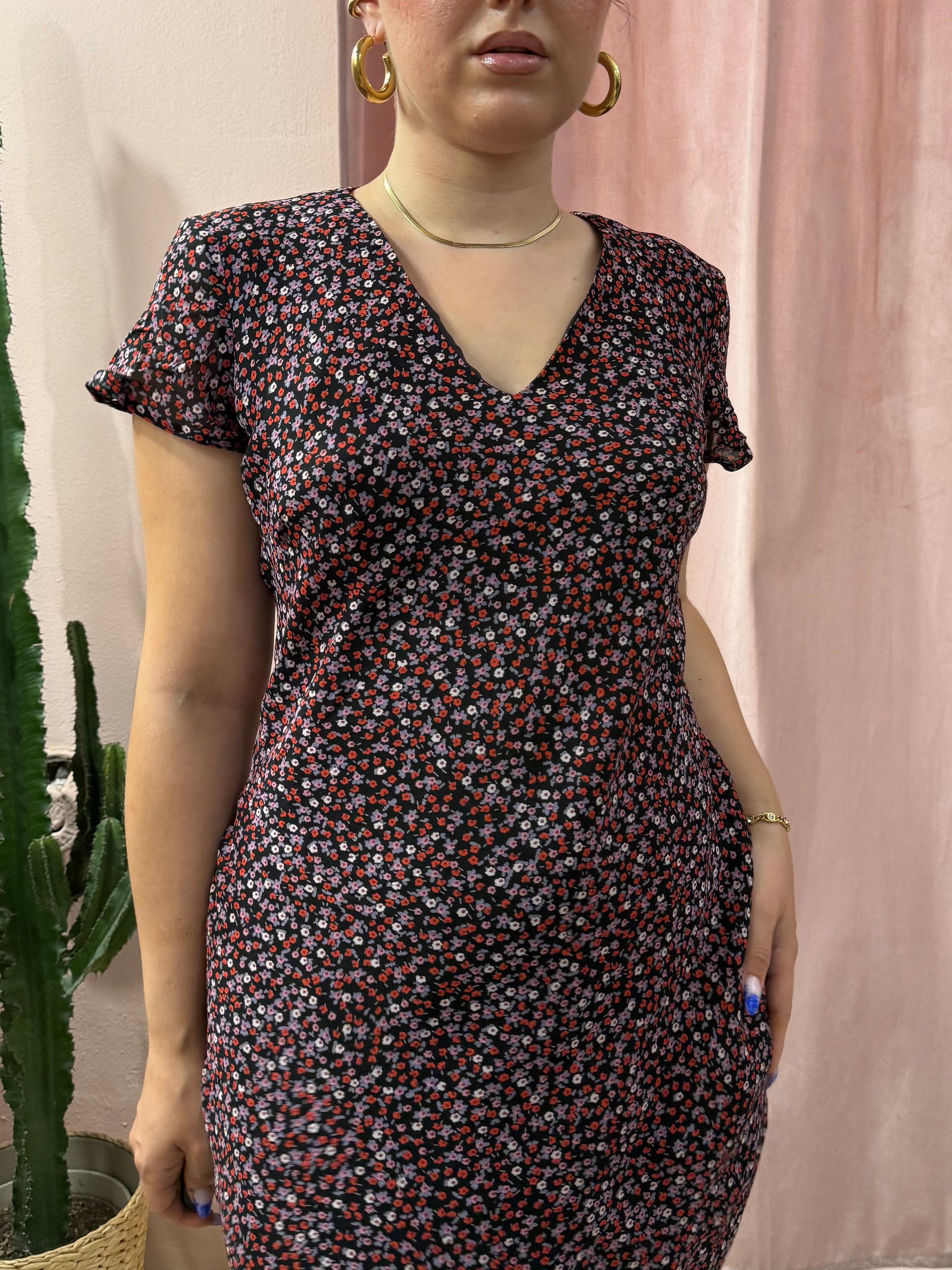 Vestito midi 00s a fiorellini