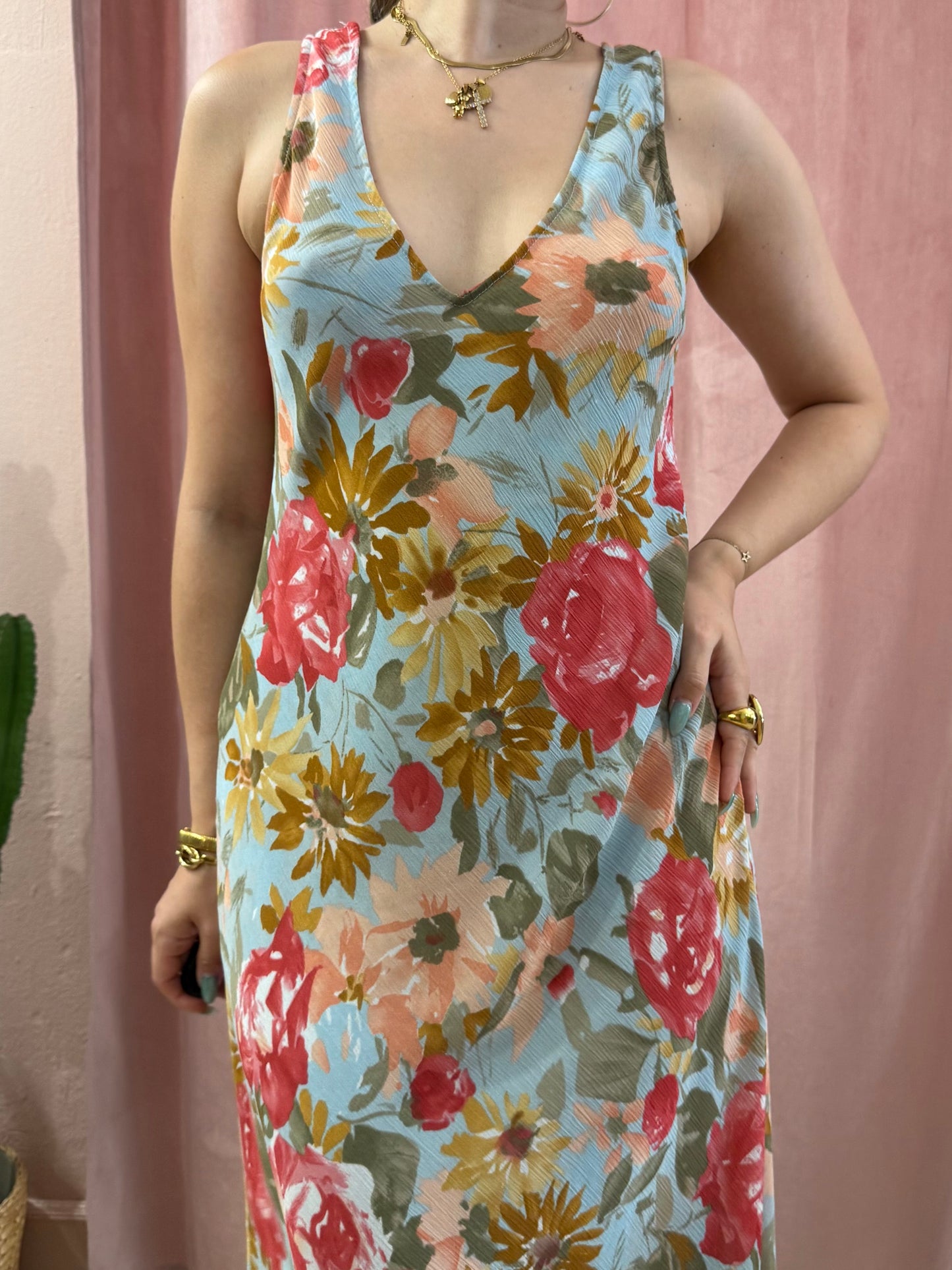 Vestito maxi in fantasia a fiori
