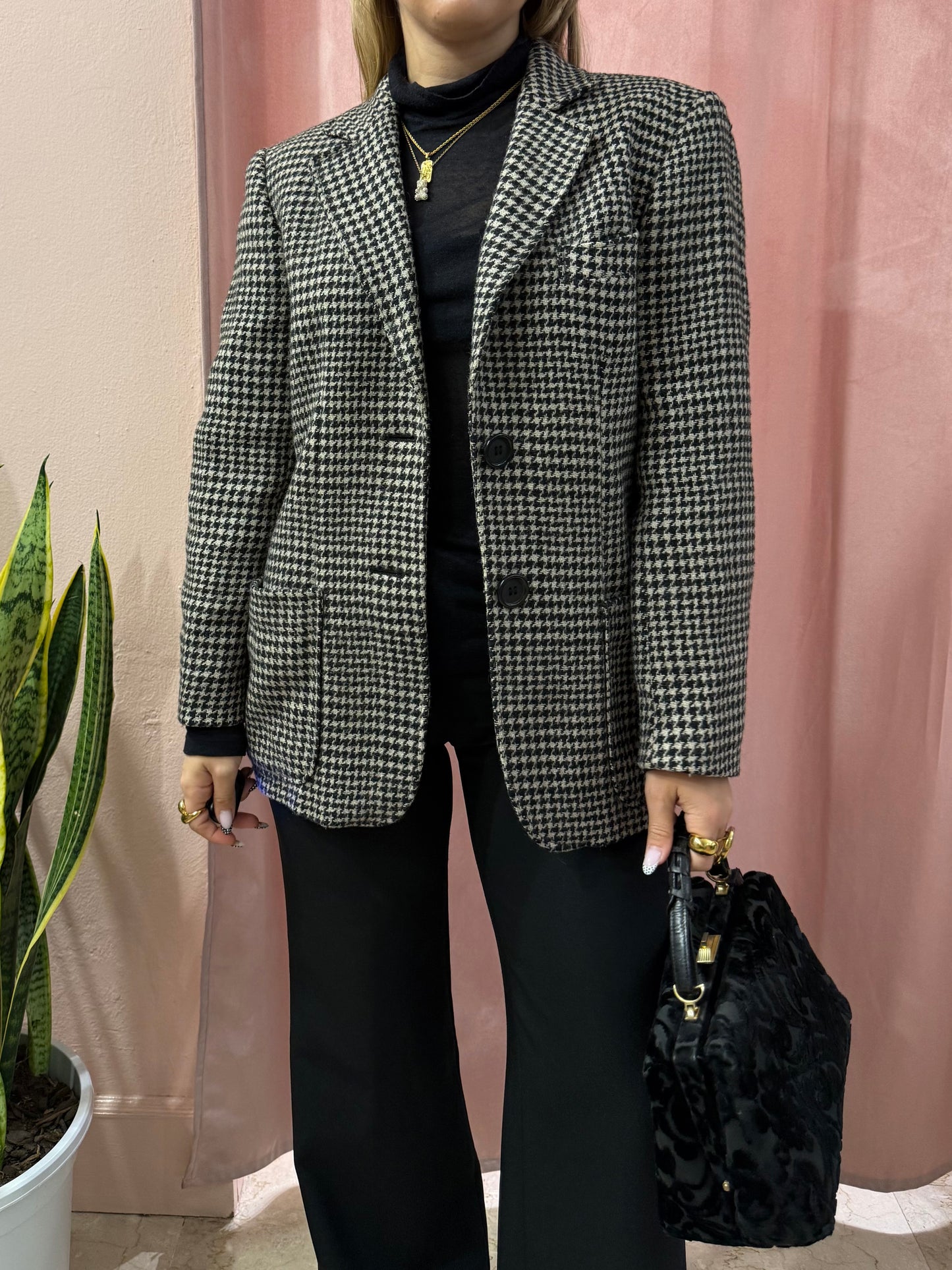 Blazer vintage pied de poule