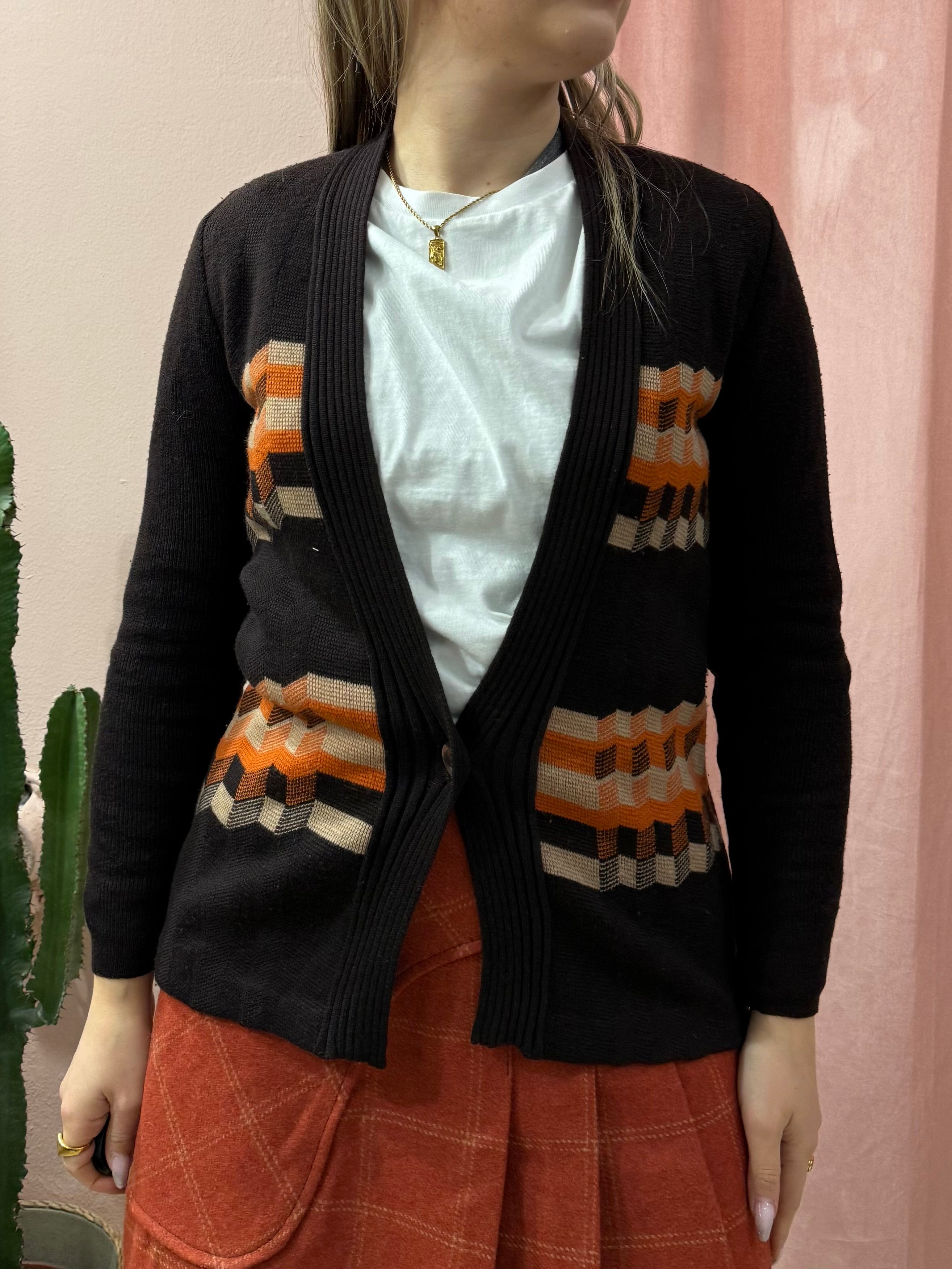 Cardigan anni 70 misto lana