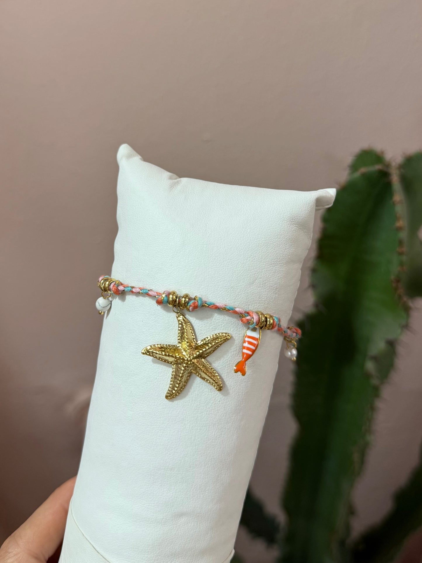 Bracciali in corda mix colori ciondoli estivi