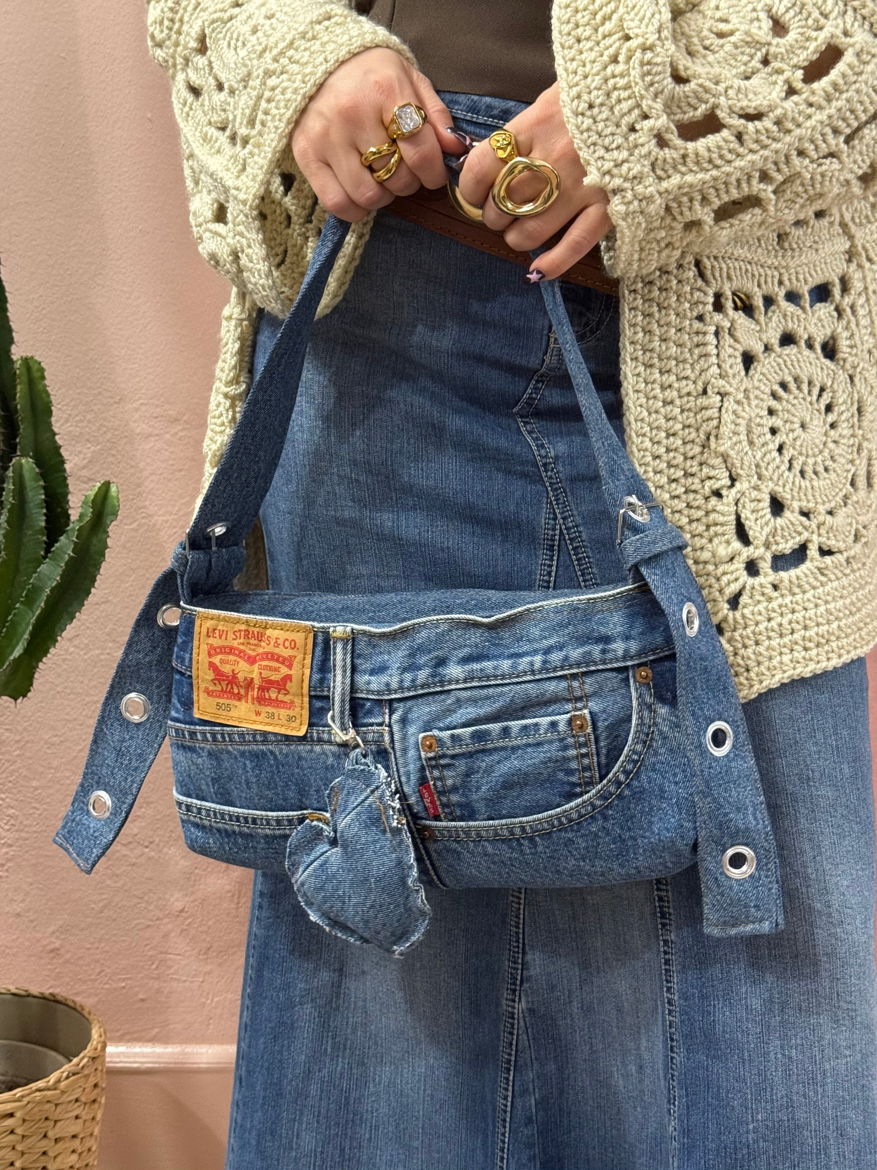Borsa baguette Levis upcycling