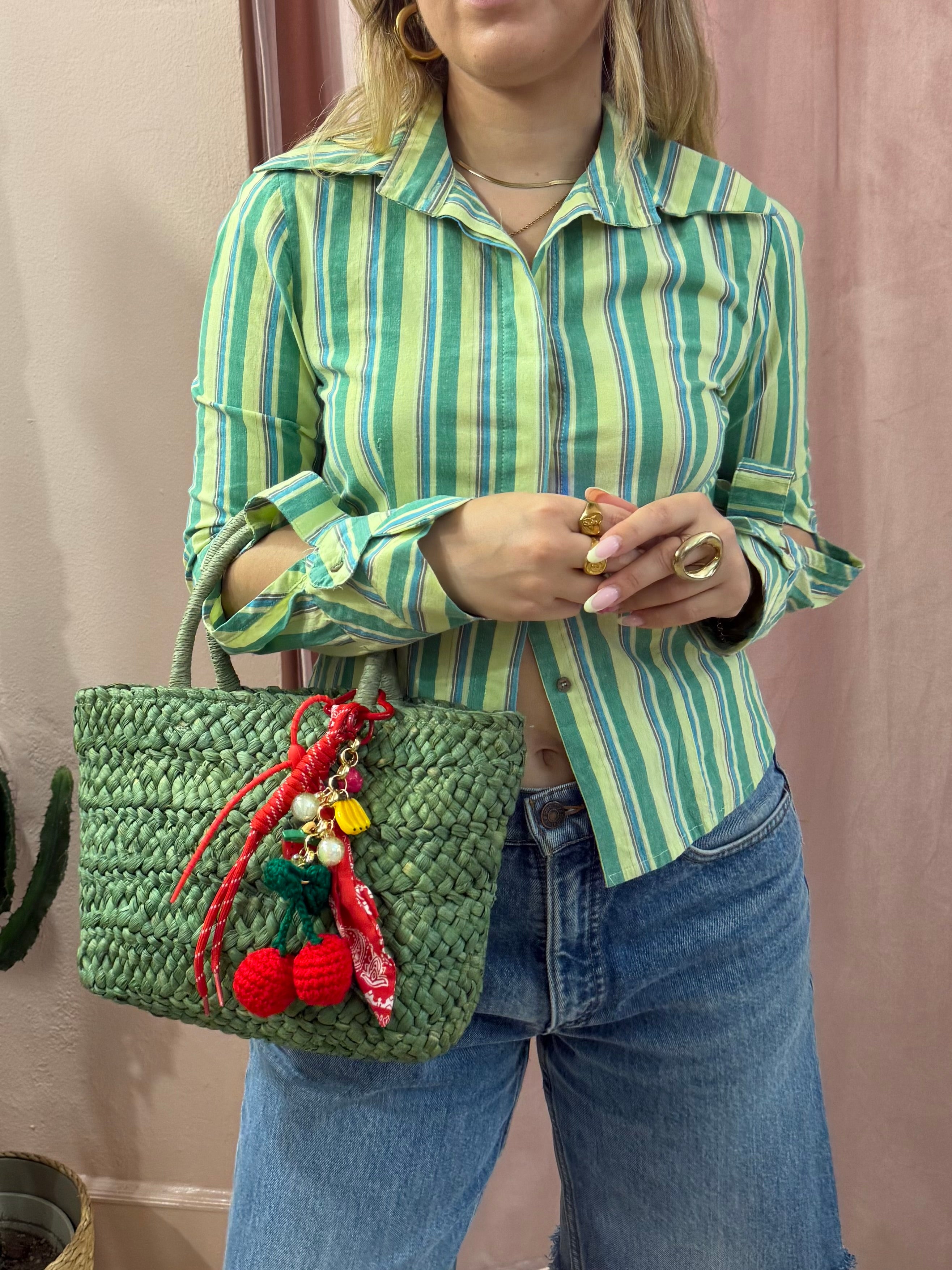 Borsa in paglia verde