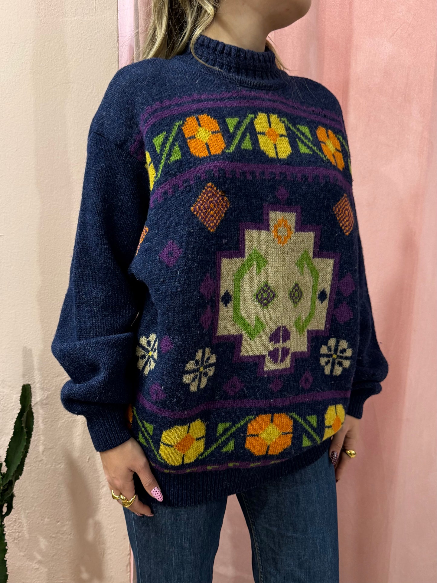 Maglione lungo in fantasia