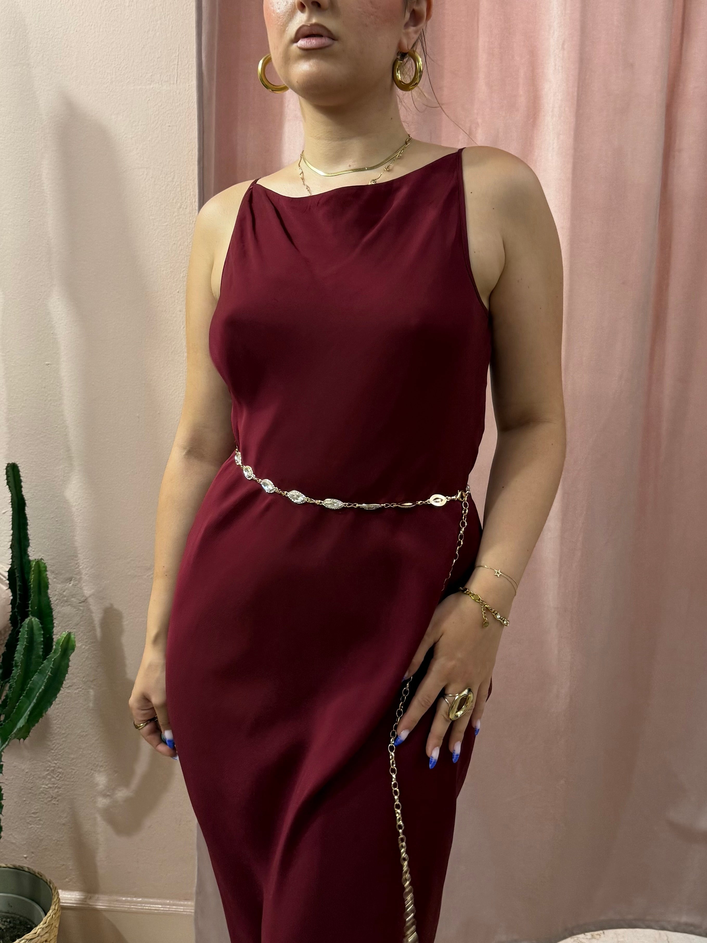Maxi vestito bordeaux