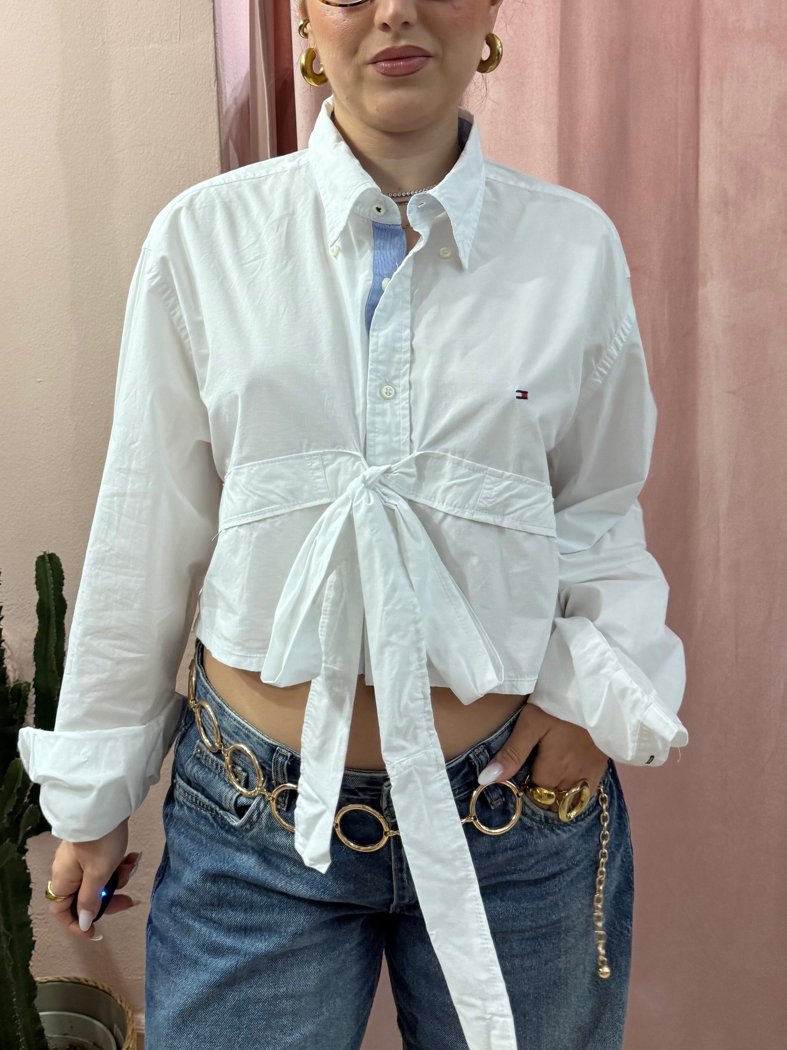 Camicia Tommy H. upcycling bianca