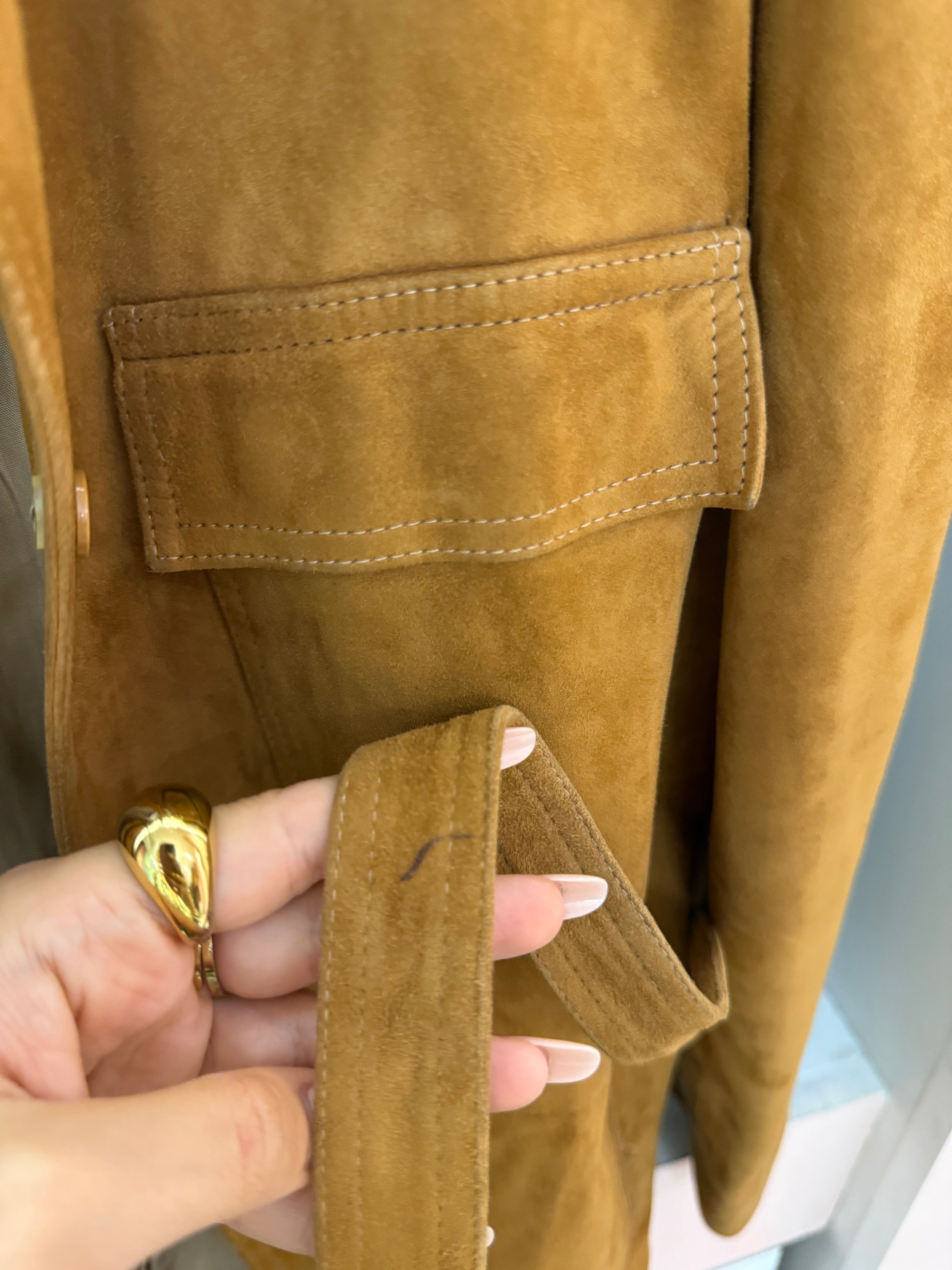 Giacca scamosciata con cinturino