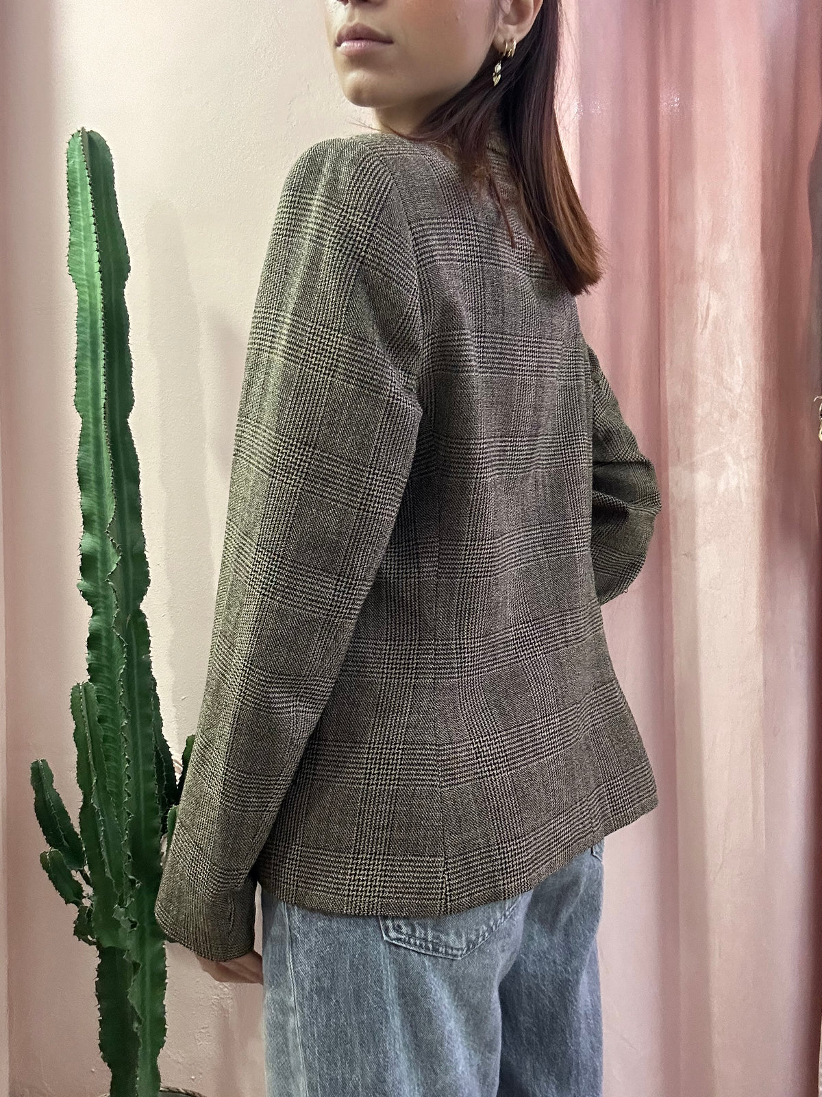 Blazer principe di galles in lana vergine