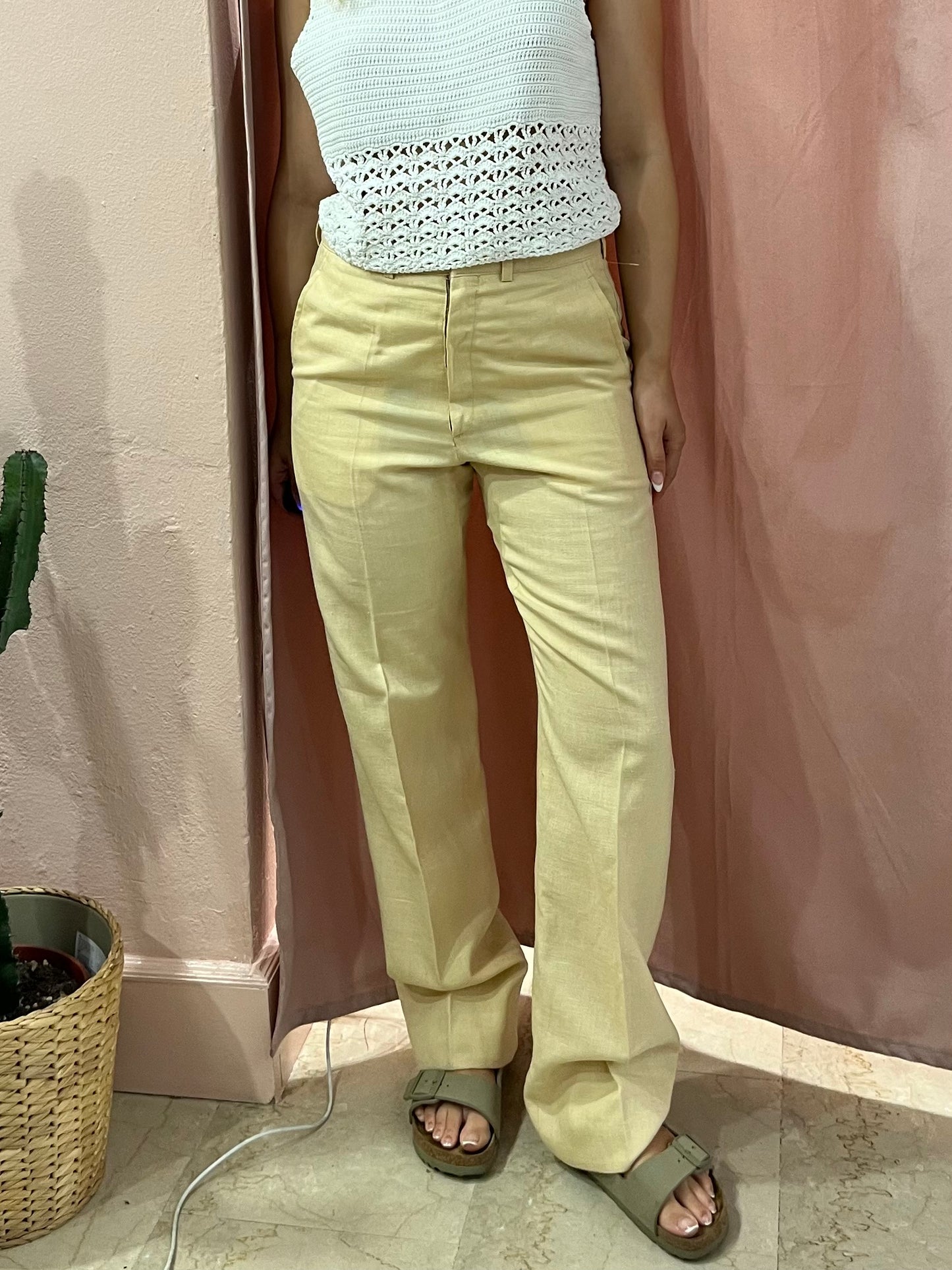 Pantalone sartoriale vintage crema