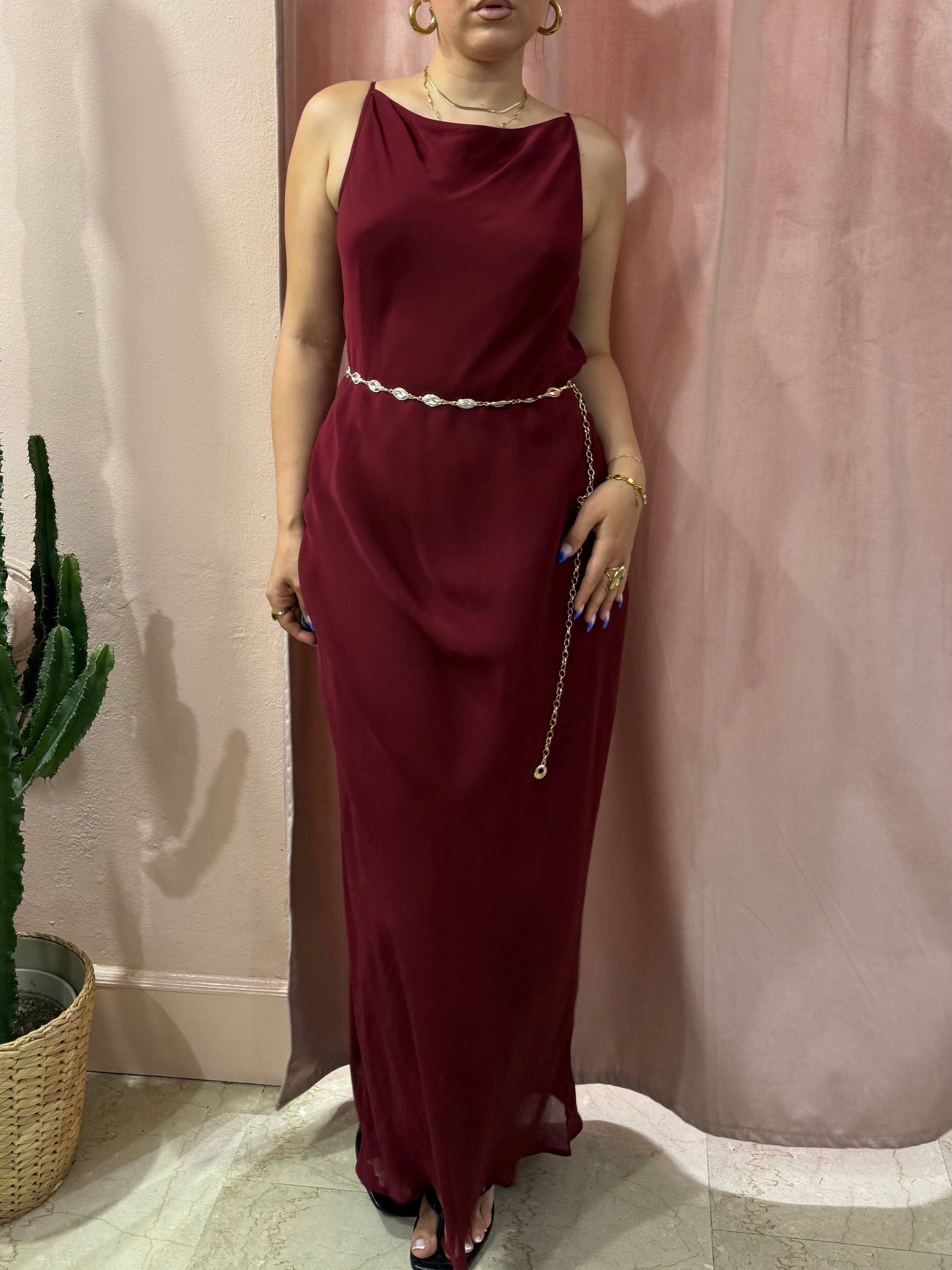 Maxi vestito bordeaux