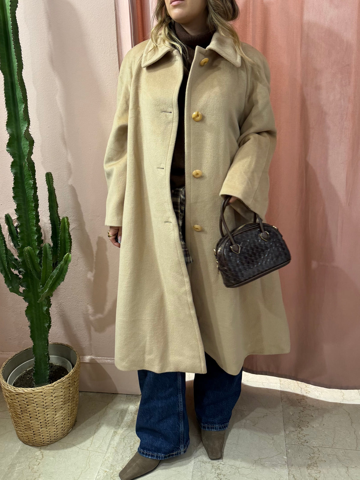Cappotto Piacenza in pura lana beige