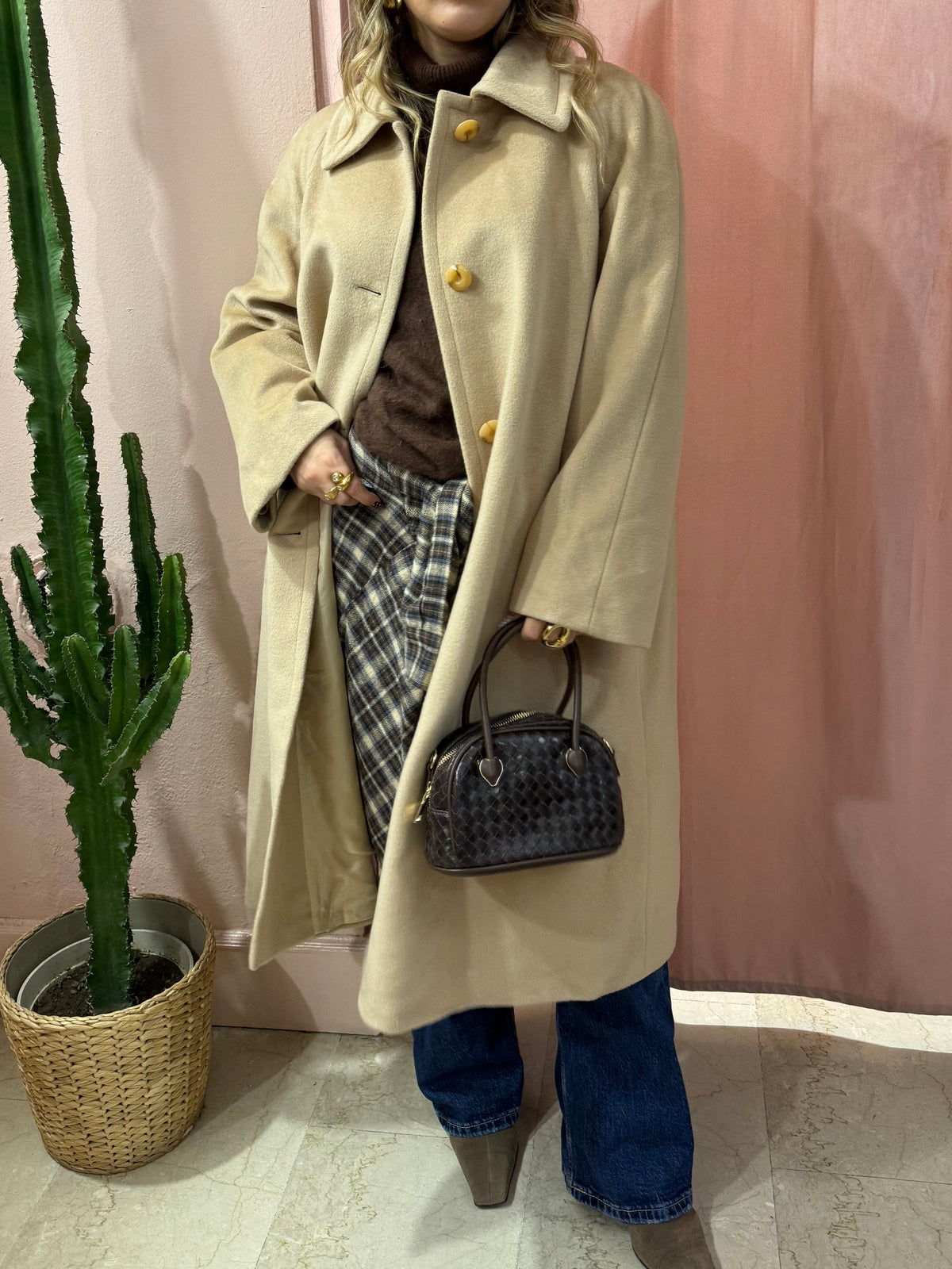Cappotto Piacenza in pura lana beige