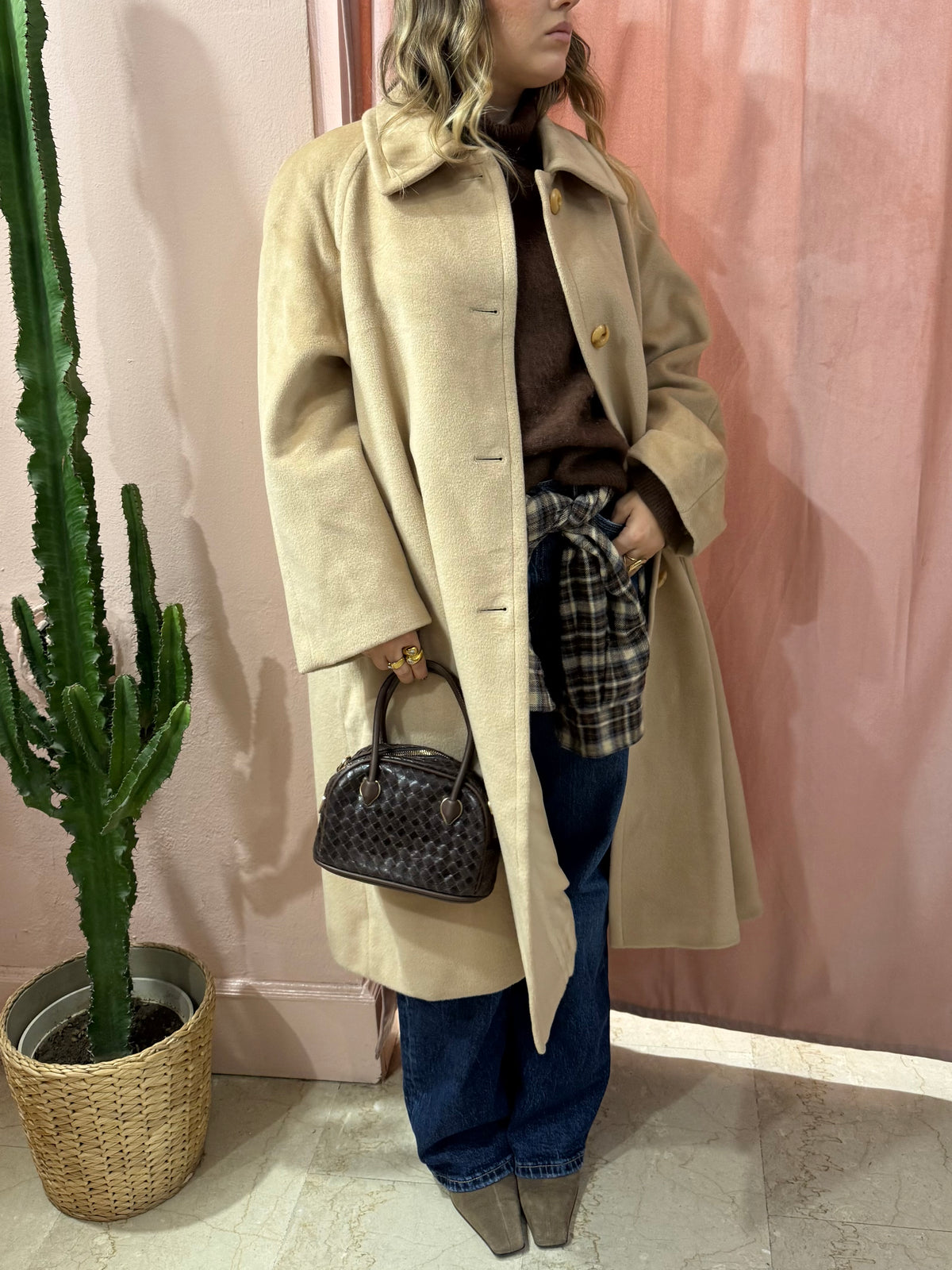 Cappotto Piacenza in pura lana beige