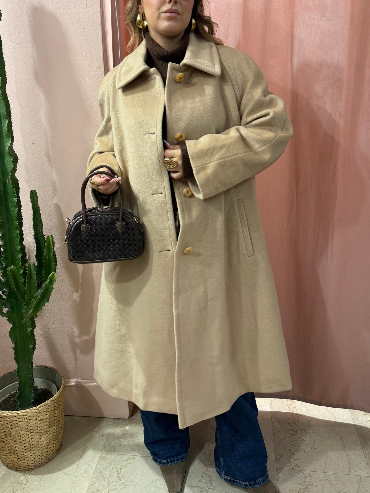 Cappotto Piacenza in pura lana beige