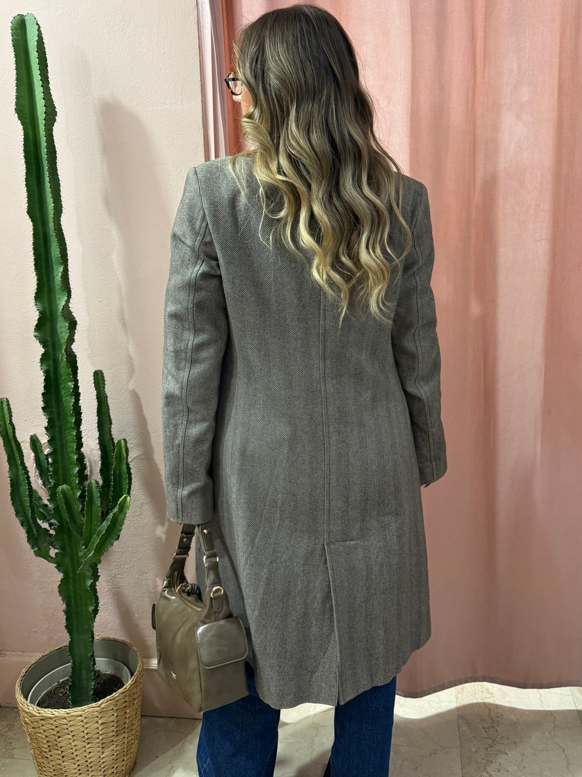 Cappotto Fay spigato lana e cotone