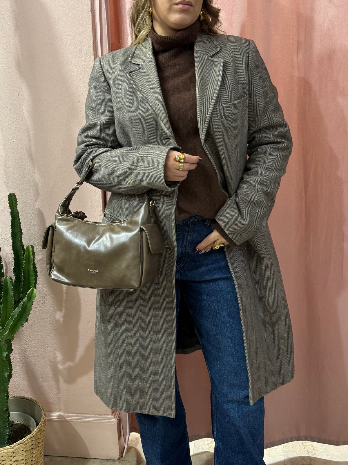 Cappotto Fay spigato lana e cotone