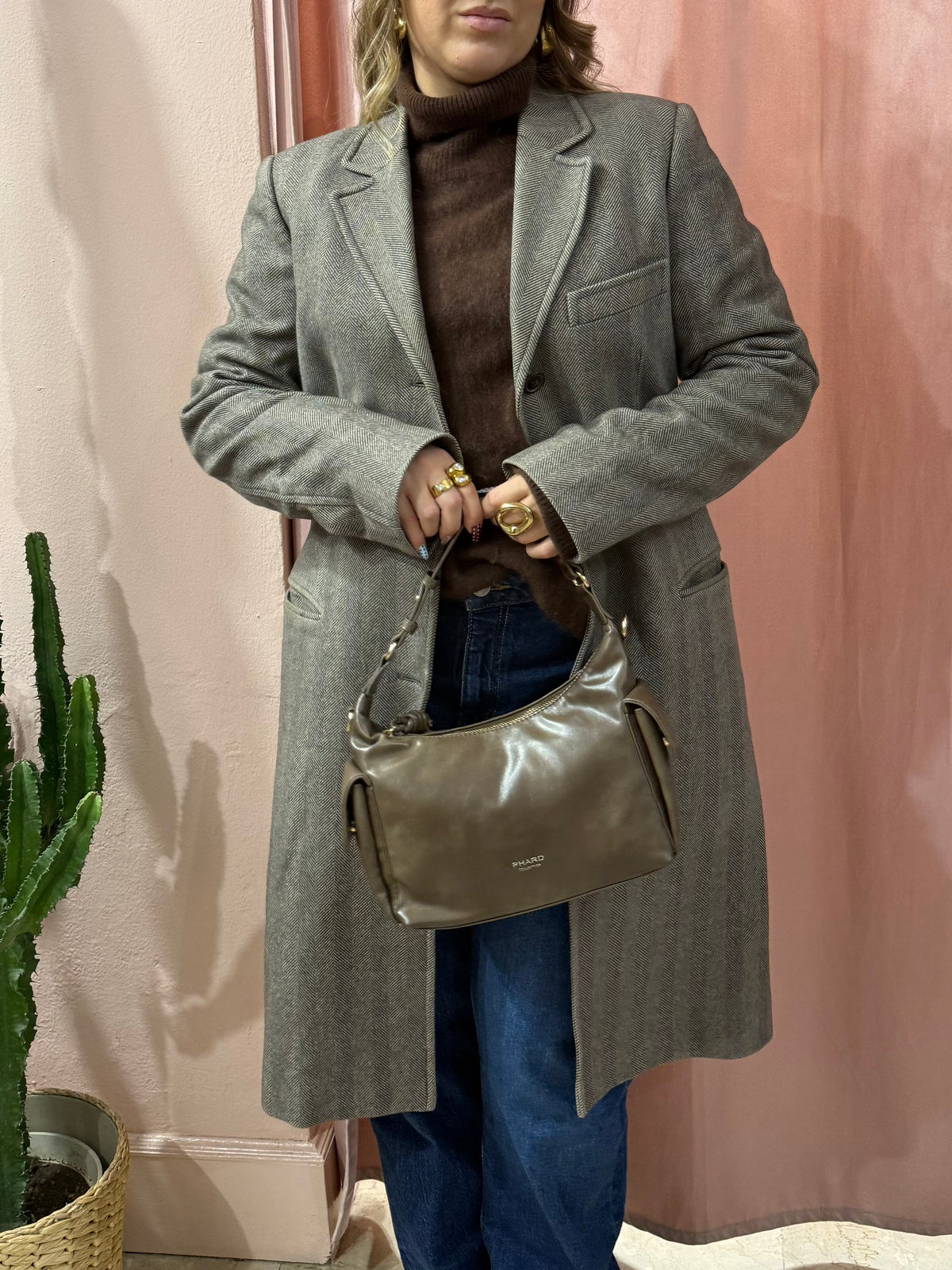Cappotto Fay spigato lana e cotone