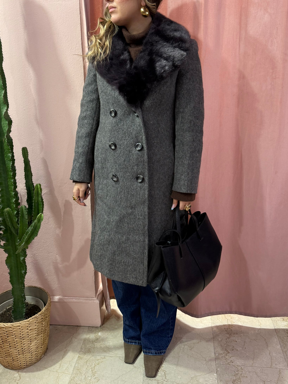 Cappotto vintage in lana e mohair