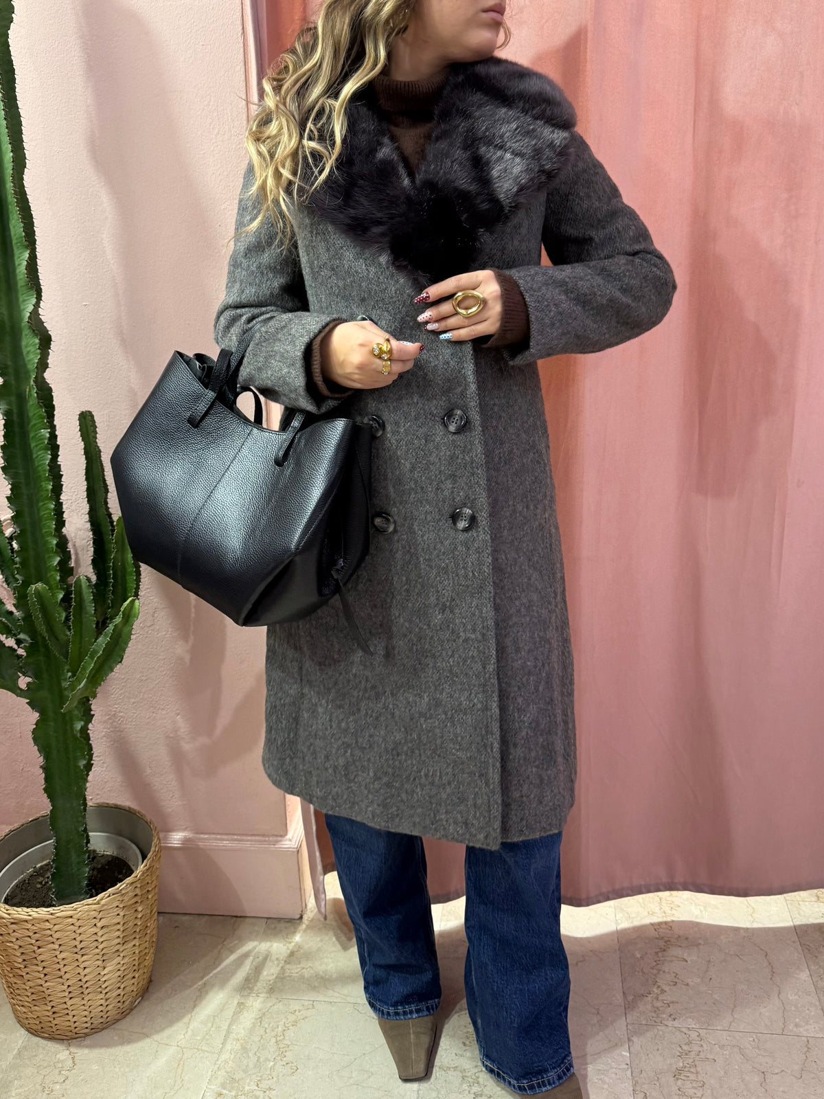 Cappotto vintage in lana e mohair
